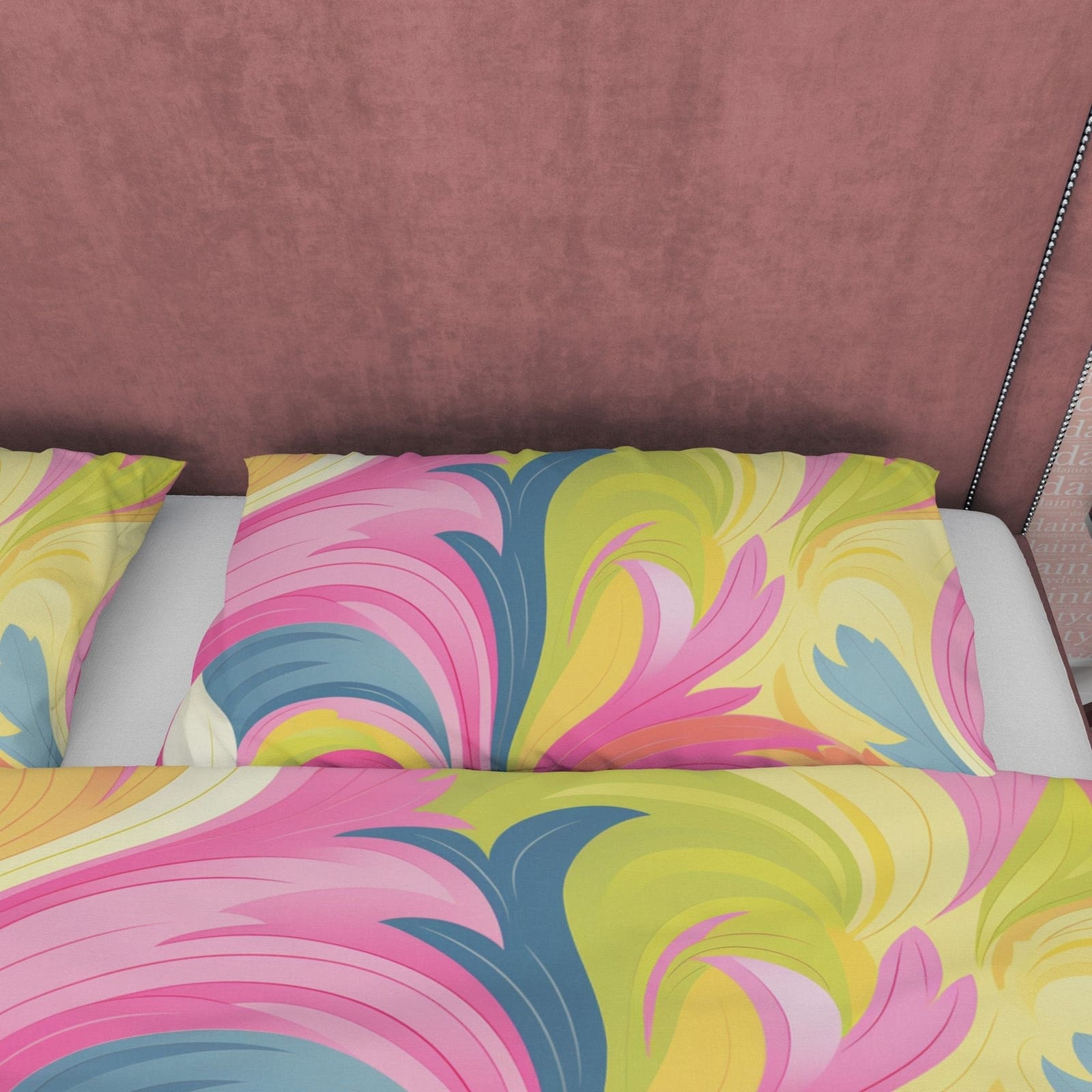 Bright Color Boho Bedding Colorful Duvet Cover Bohemian Bedroom Set, Pink Yellow Floral Quilt Cover, Aesthetic Bedspread,…