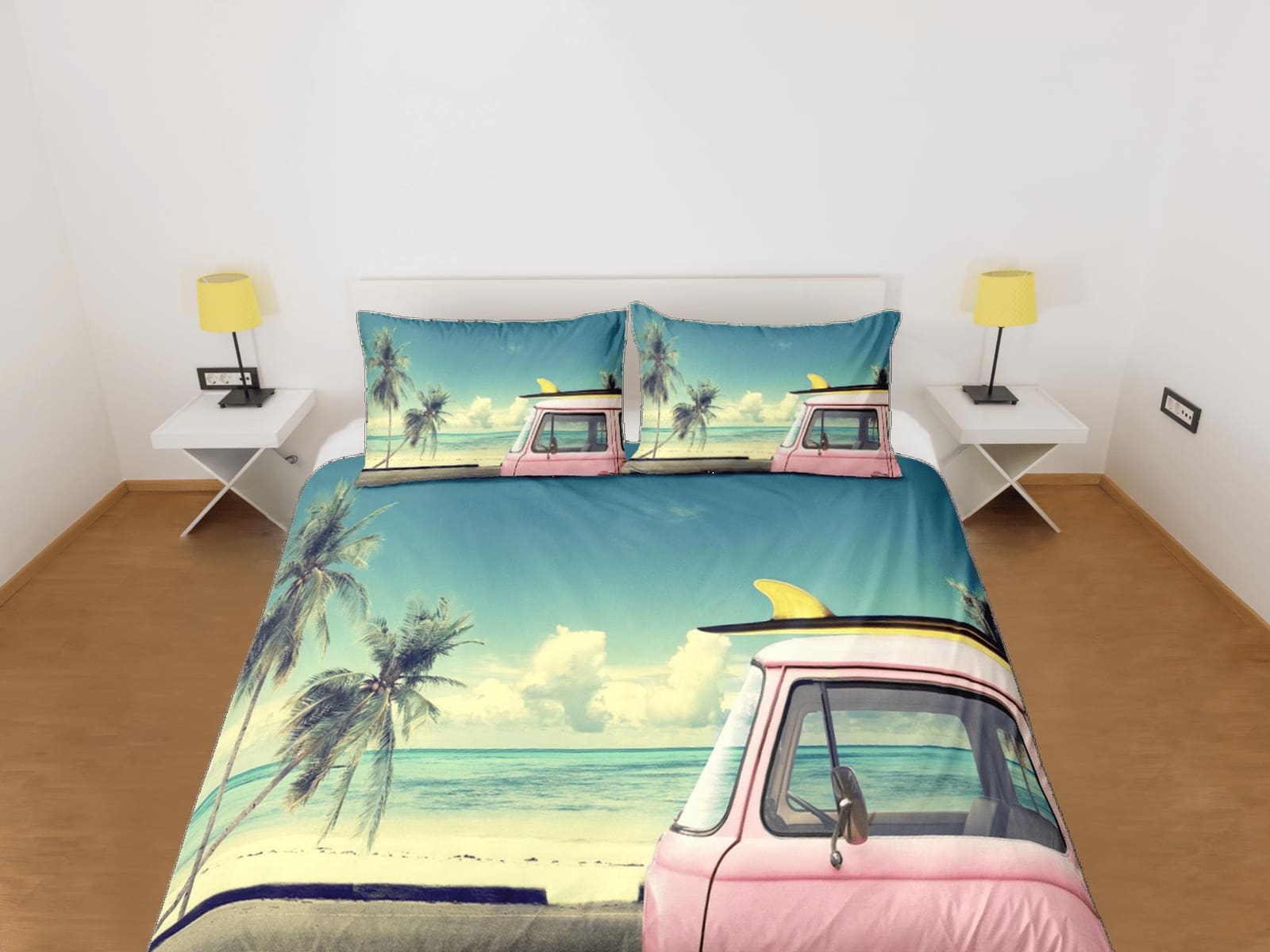 California beach retro coastal grandma duvet cover nautical bedding set full queen king, aesthetic beach room decor, ocean…