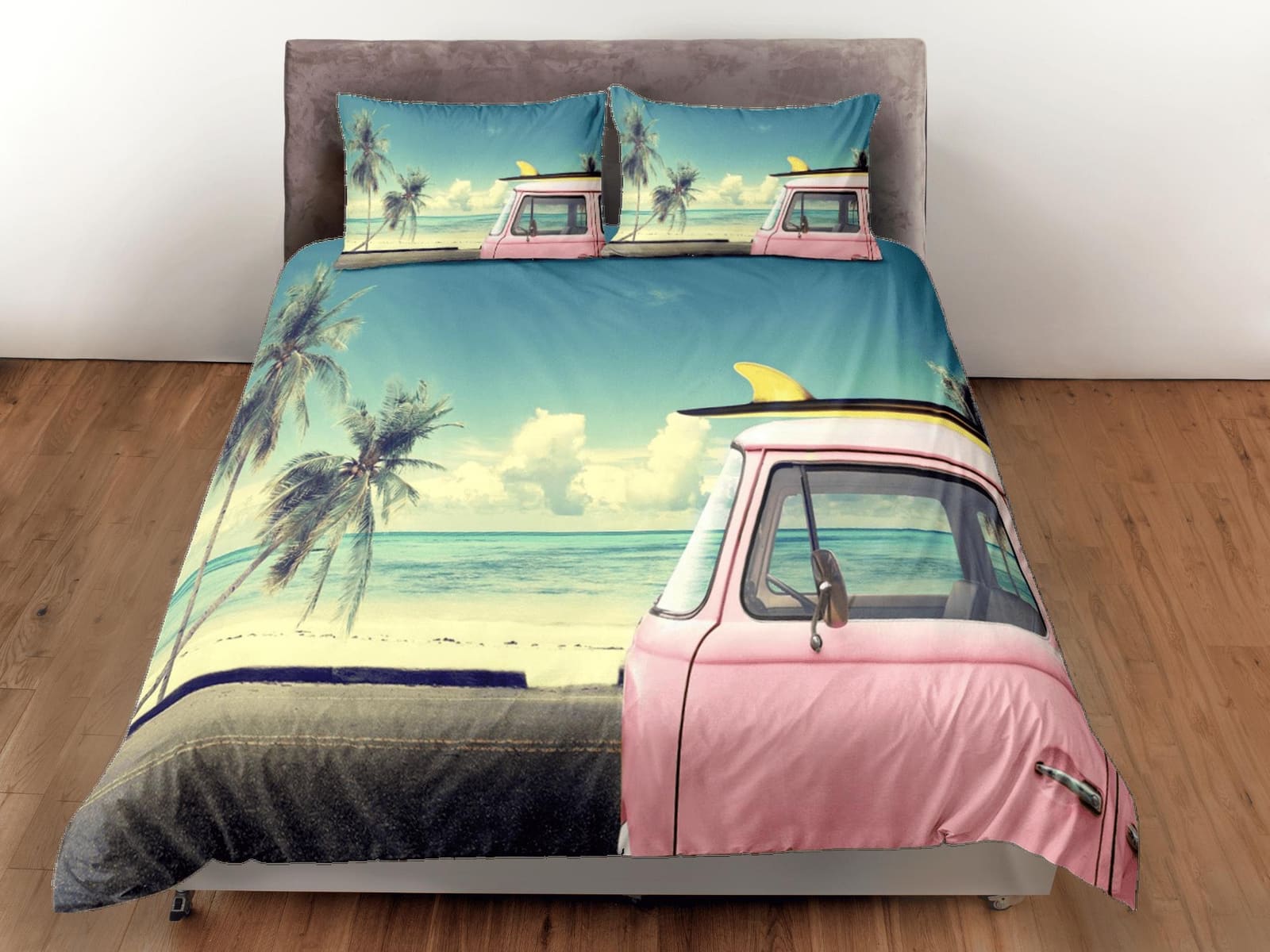 California beach retro coastal grandma duvet cover nautical bedding set full queen king, aesthetic beach room decor, ocean…