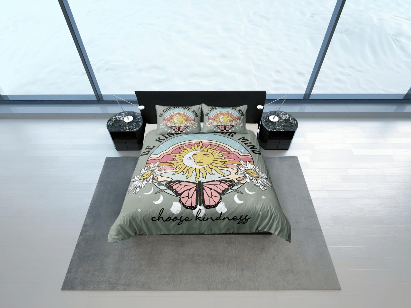 Celestial bedding 90s nostalgia hippie bedding retro duvet cover set, colorful bedding, teens and adult duvet cover, maxim…