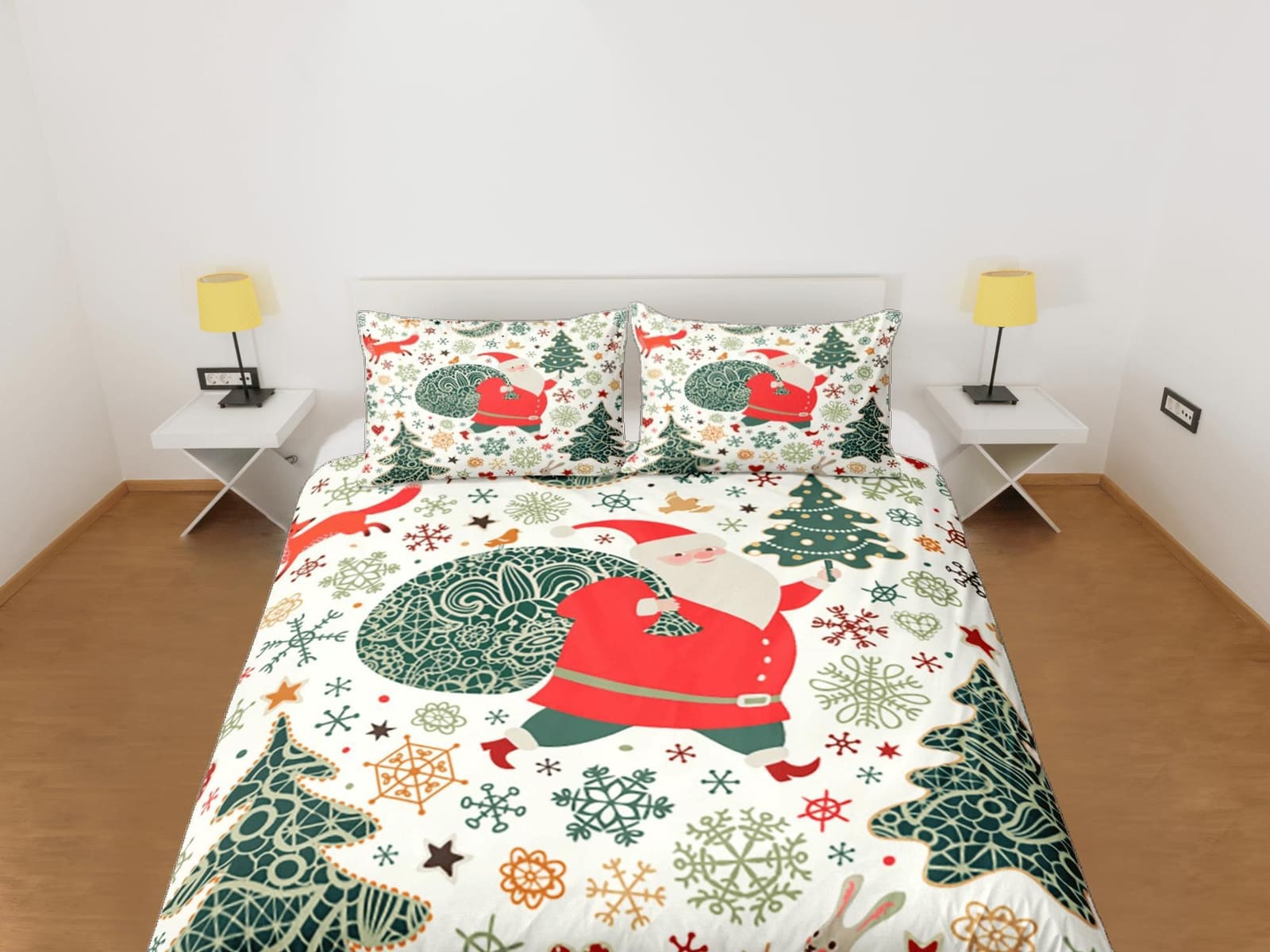 Christmas Duvet Cover Set with Pillows Christmas Tree Dorm Bedding Comforter Cover Christmas Gift