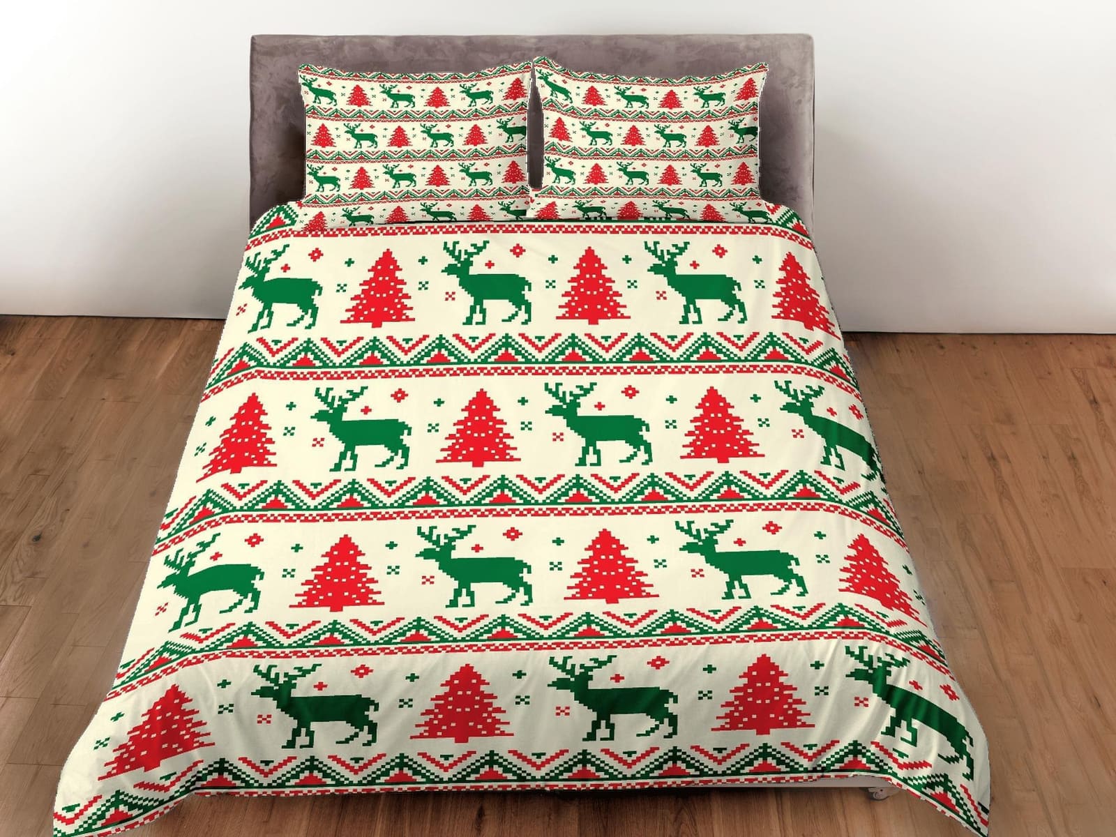Christmas Duvet Cover Set with Pillows Christmas Tree Dorm Bedding Comforter Cover Christmas Gift