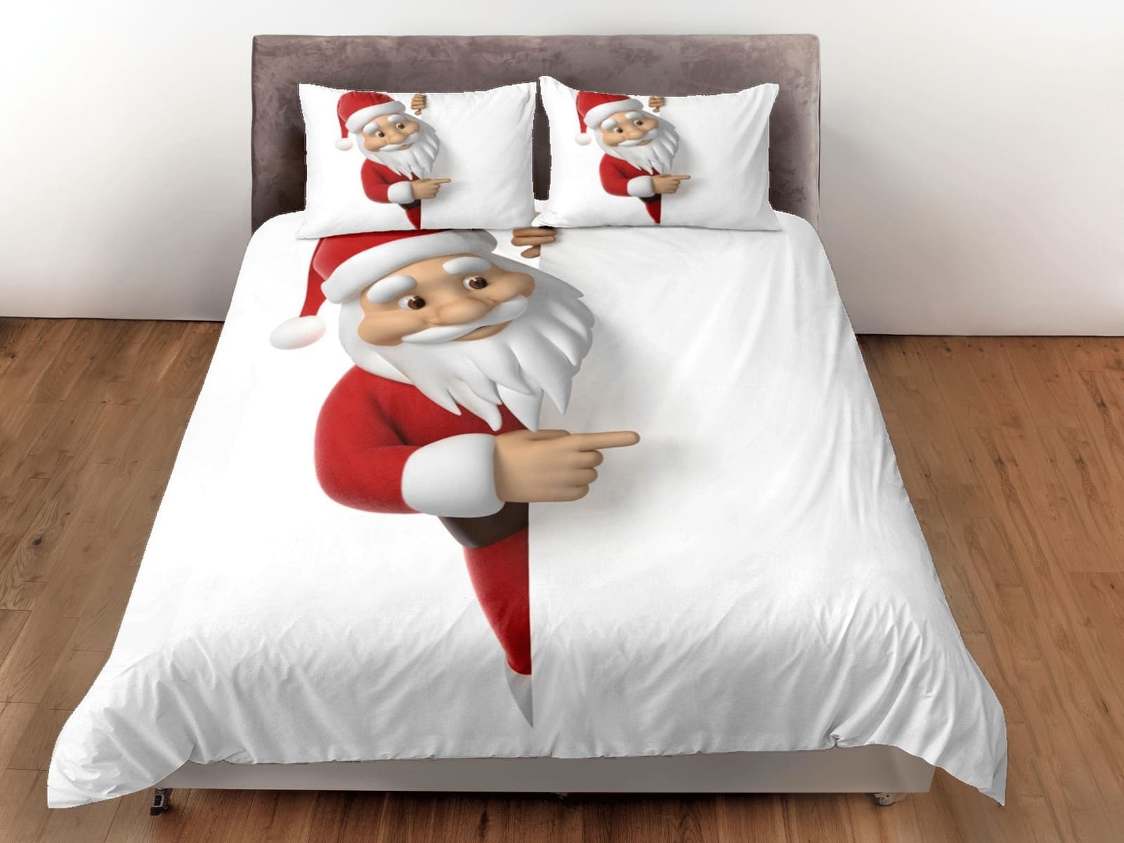 Christmas Duvet Cover Set with Pillows Santa Claus Dorm Bedding Comforter Cover Christmas Gift