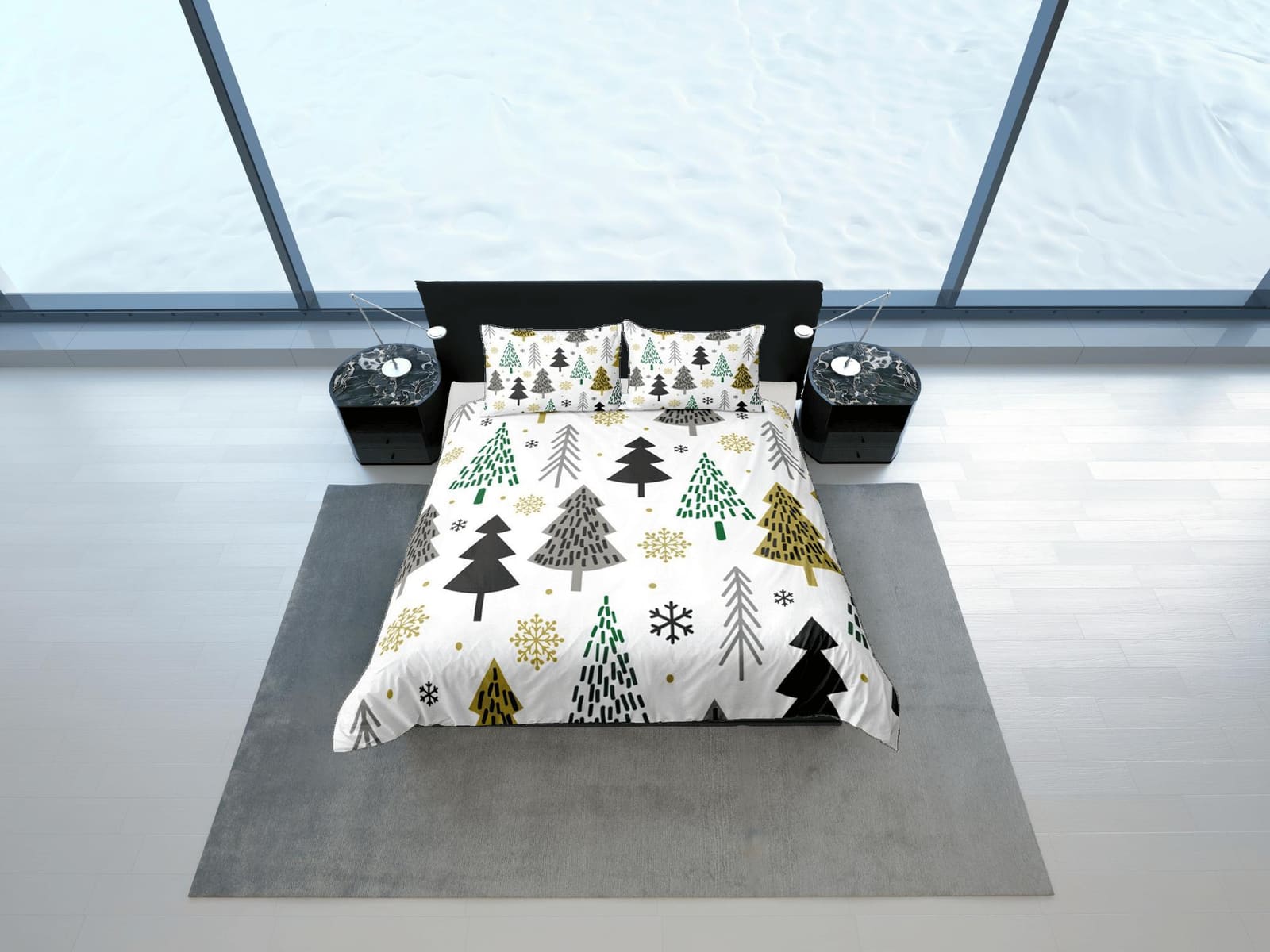 Christmas Gift Duvet Cover Set, Bedspread Holiday Gift Bedding Set
