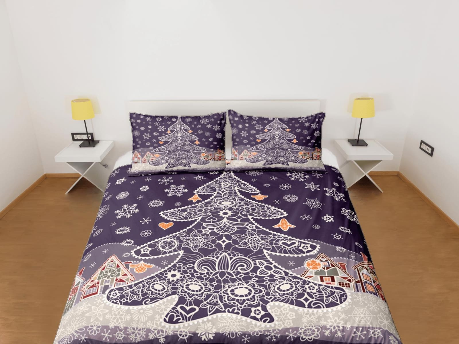 Christmas Unisex Gift Duvet Cover Pillowcase Bedspread Holiday Bedding Set