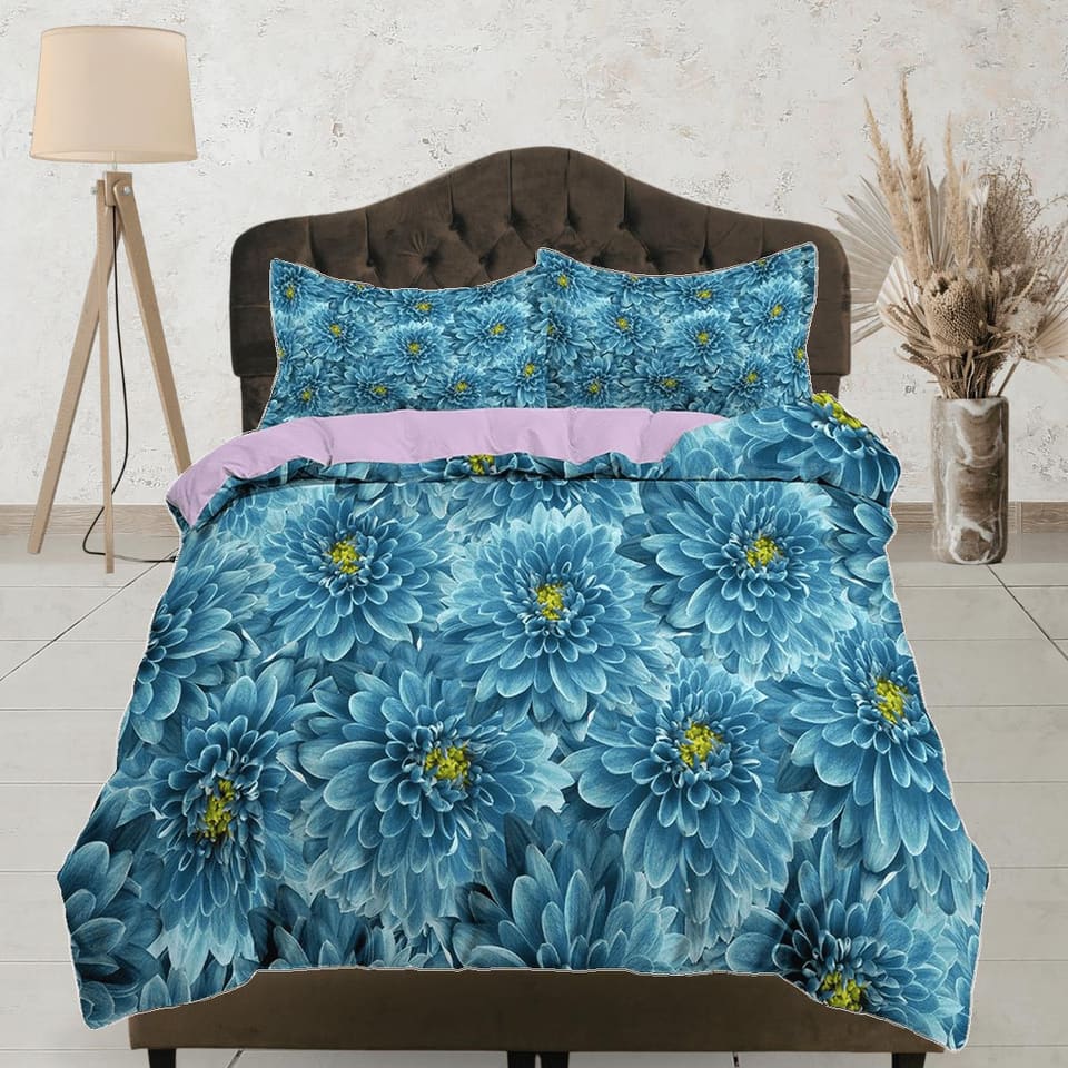 Chrysanthemum floral bedding, luxury duvet cover queen, king, boho duvet, designer bedding, aesthetic bedding, maximalist…