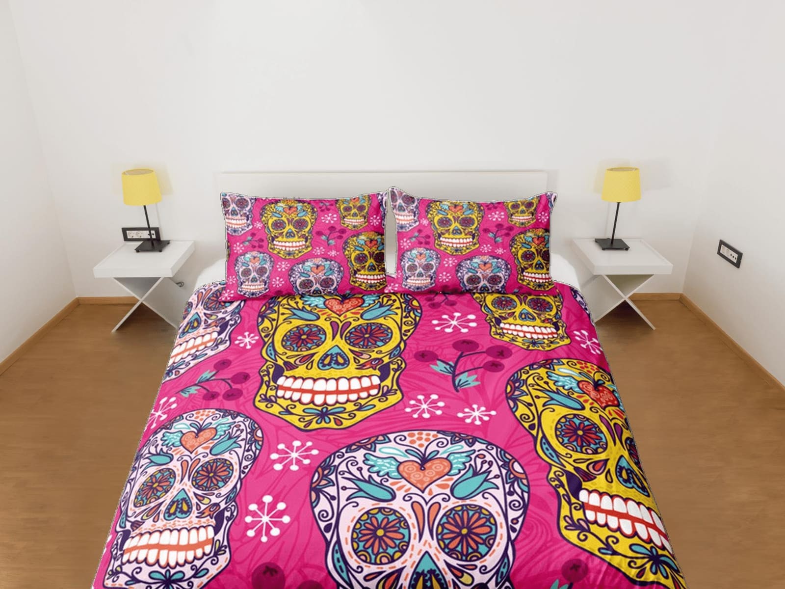 Cinco de Mayo Skull Duvet Cover Set Colorful Bedspread Dorm Bedding Pillowcase Bedding Mexican Design