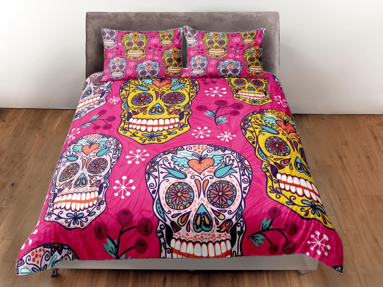Cinco de Mayo Skull Duvet Cover Set Colorful Bedspread Dorm Bedding Pillowcase Bedding Mexican Design