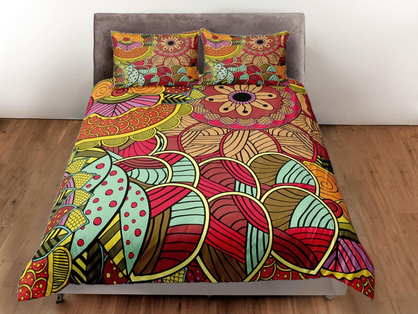Colorful african pattern bedding set duvet cover, boho bedding african ethnic tribal design afrocentric designer bedding,…