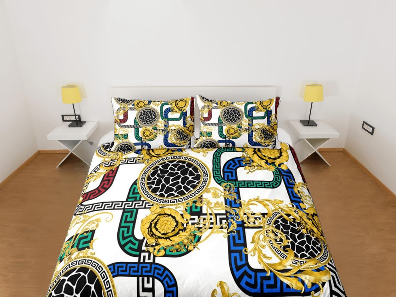 Colorful Baroque Luxury Duvet Cover Aesthetic Bedding Set Full Victorian Decor,