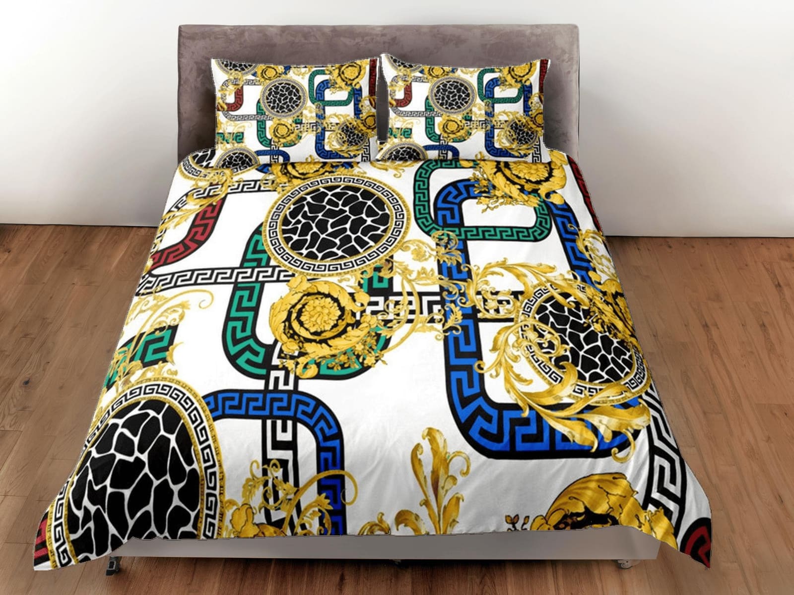 Colorful Baroque Luxury Duvet Cover Aesthetic Bedding Set Full Victorian Decor,