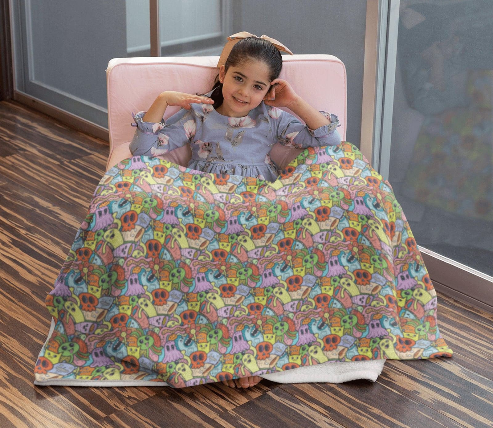 Colorful Kawaii Doodle Soft Fluffy Velvet Flannel Fleece Throw Blanket