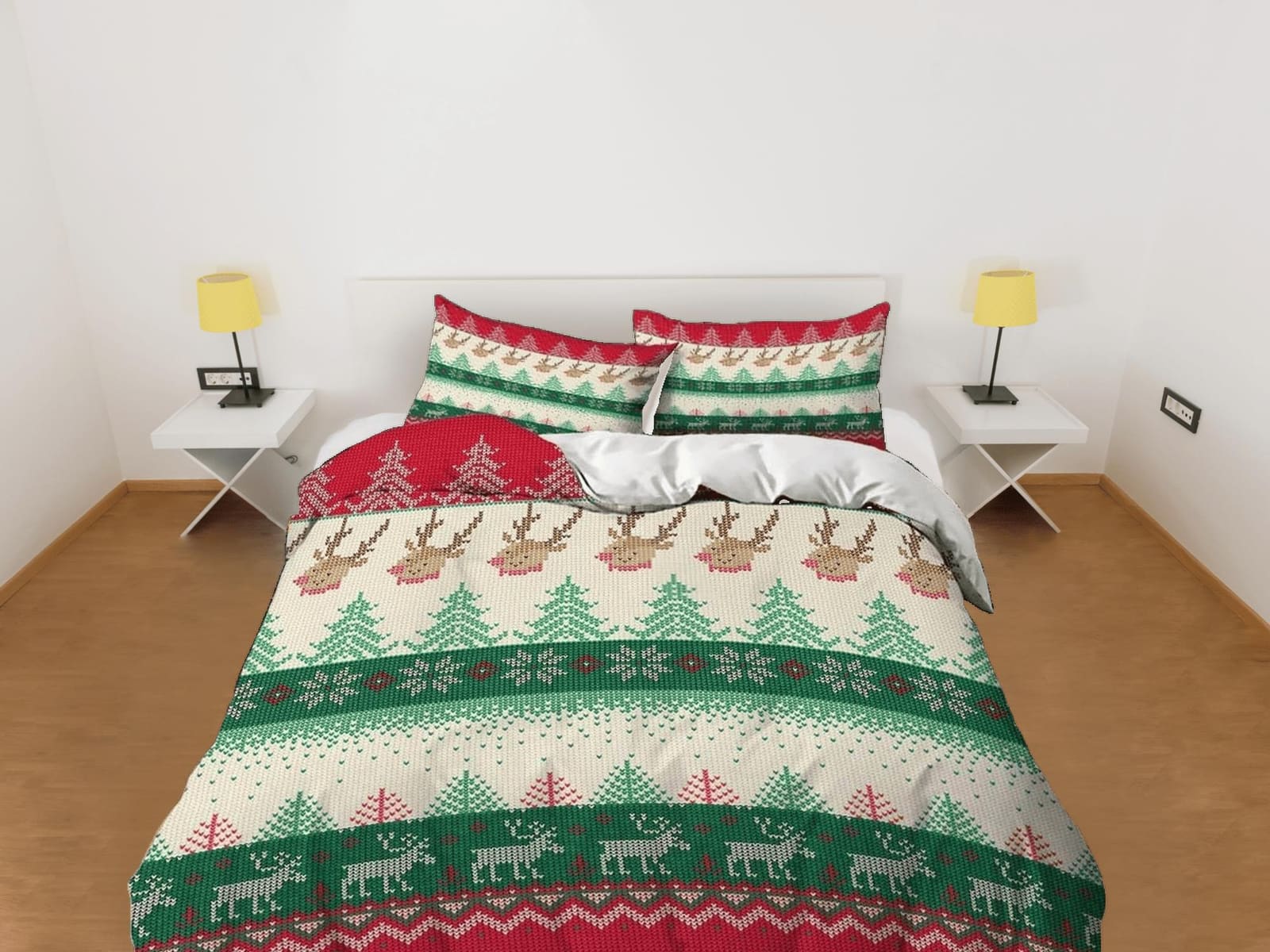 Cross Stitch Pattern Christmas bedding & pillowcase holiday gift duvet cover king queen full twin toddler bedding baby Chr…