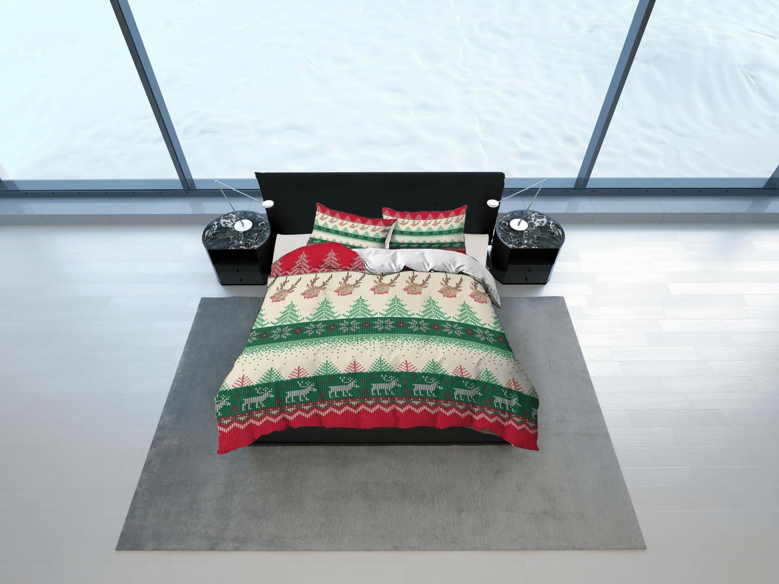 Cross Stitch Pattern Christmas bedding & pillowcase holiday gift duvet cover king queen full twin toddler bedding baby Chr…