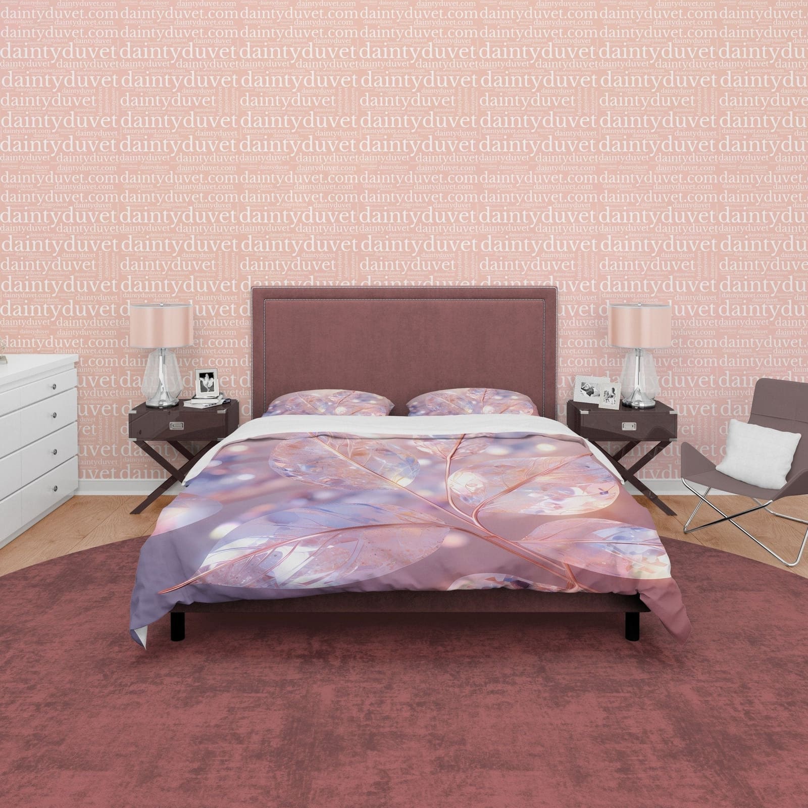 Crystal Holographic Bedding Set Boho Duvet Cover, Leaf Quilt Cover, Moonstone Inspired Bedspread, Pastel Color Galaxy Opal…