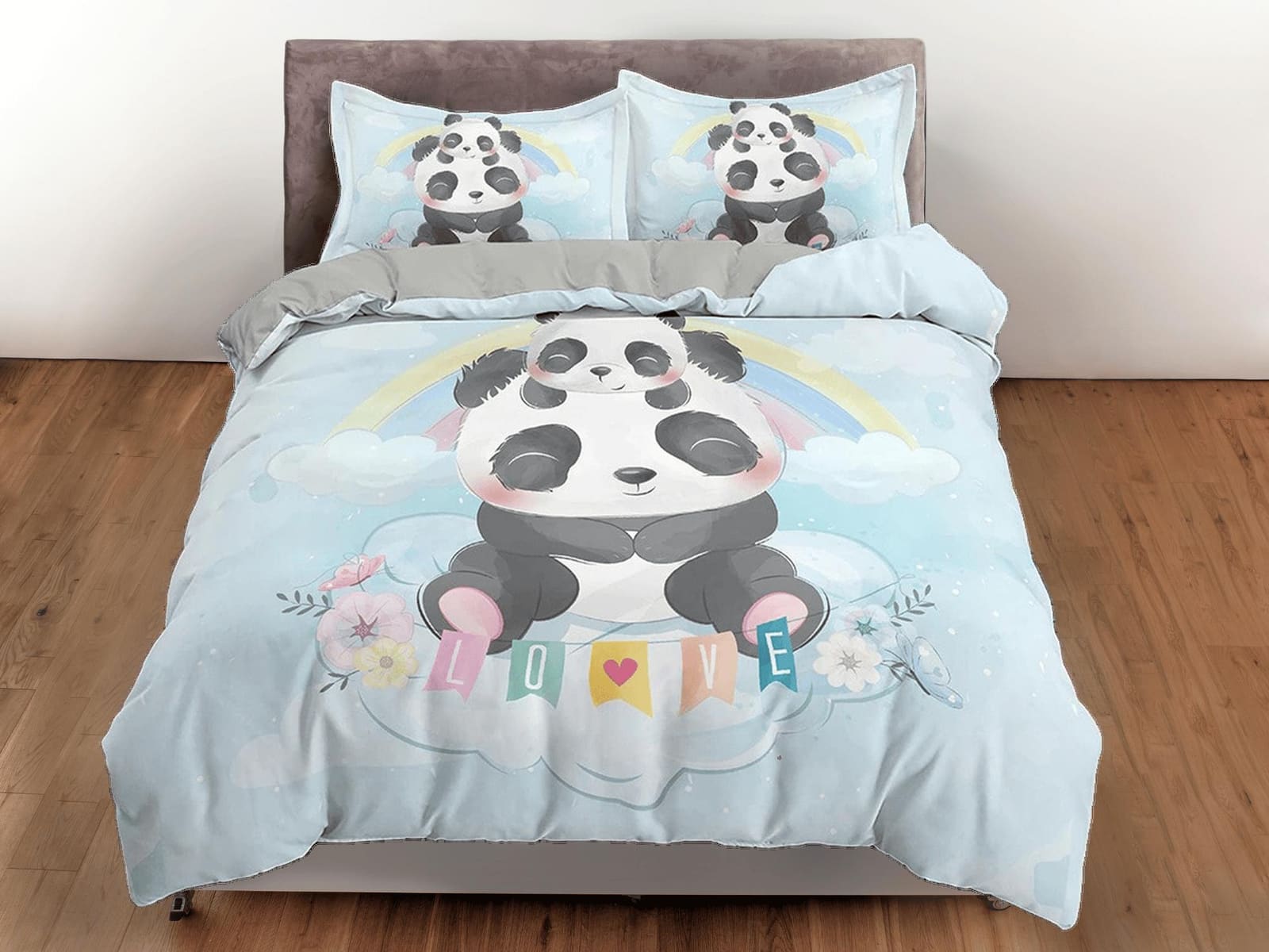 Cute Panda Baby Bedding, Duvet Cover Set & Pillowcase, Zipper Bedding, Dorm Bedding, Teens Adult Duvet King Queen Full Twi…