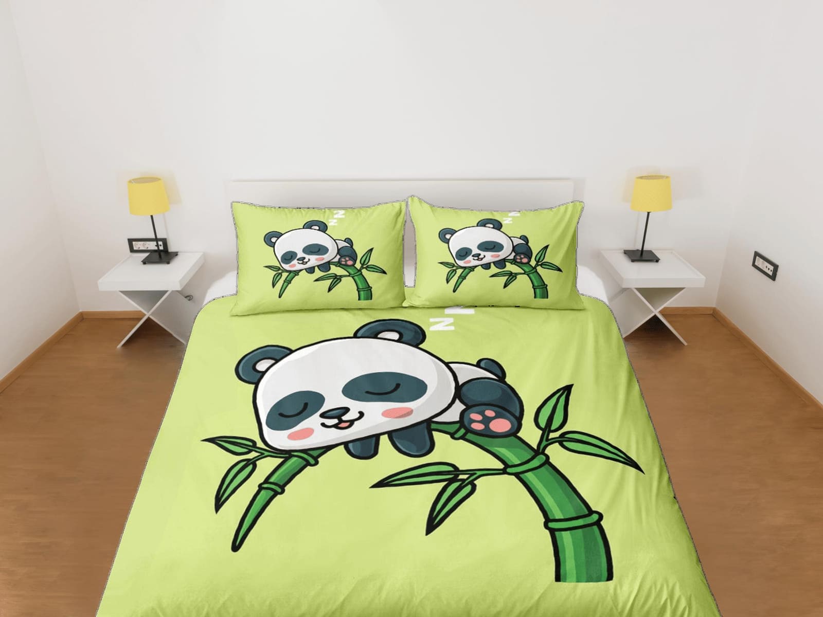 Cute Panda Sleeping in Bamboo Duvet Cover Set Bedspread, Kids Bedding & Pillowcase