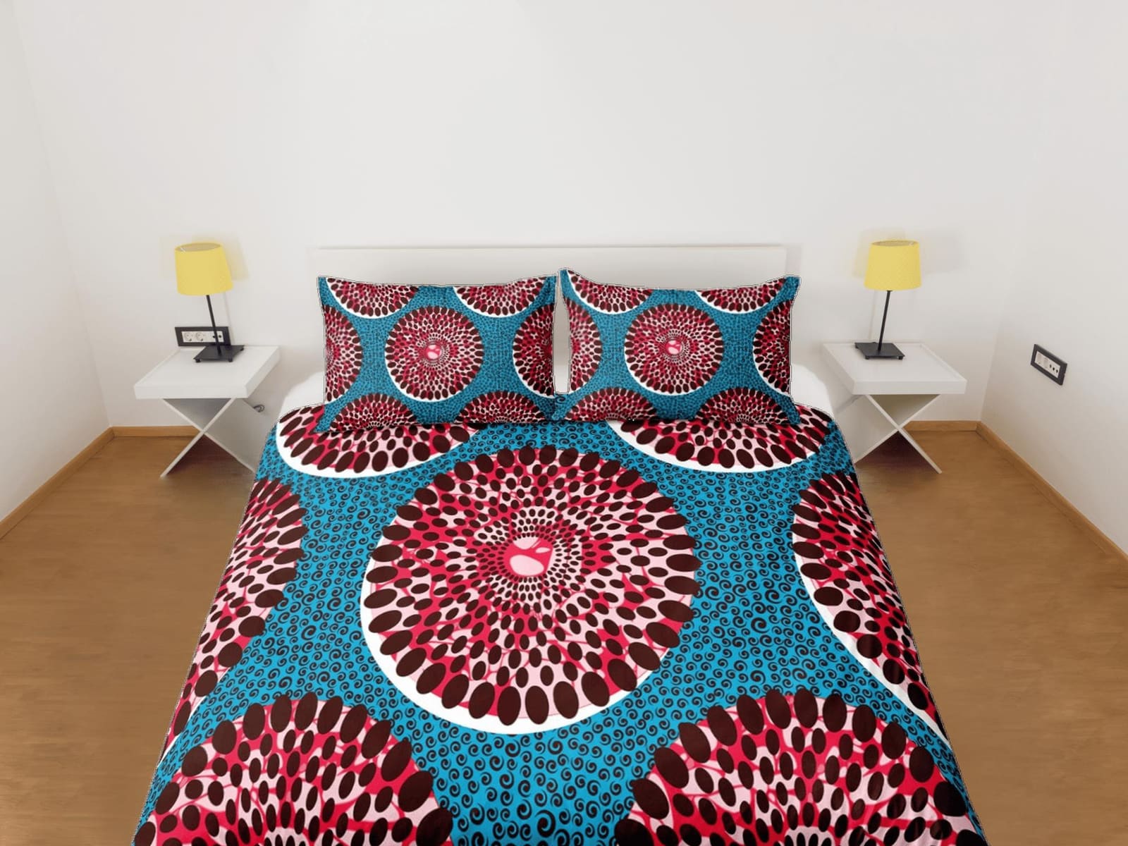 Dandelion african bedding duvet cover polka dot, boho bedding african ethnic tribal design, afrocentric designer bedding,…
