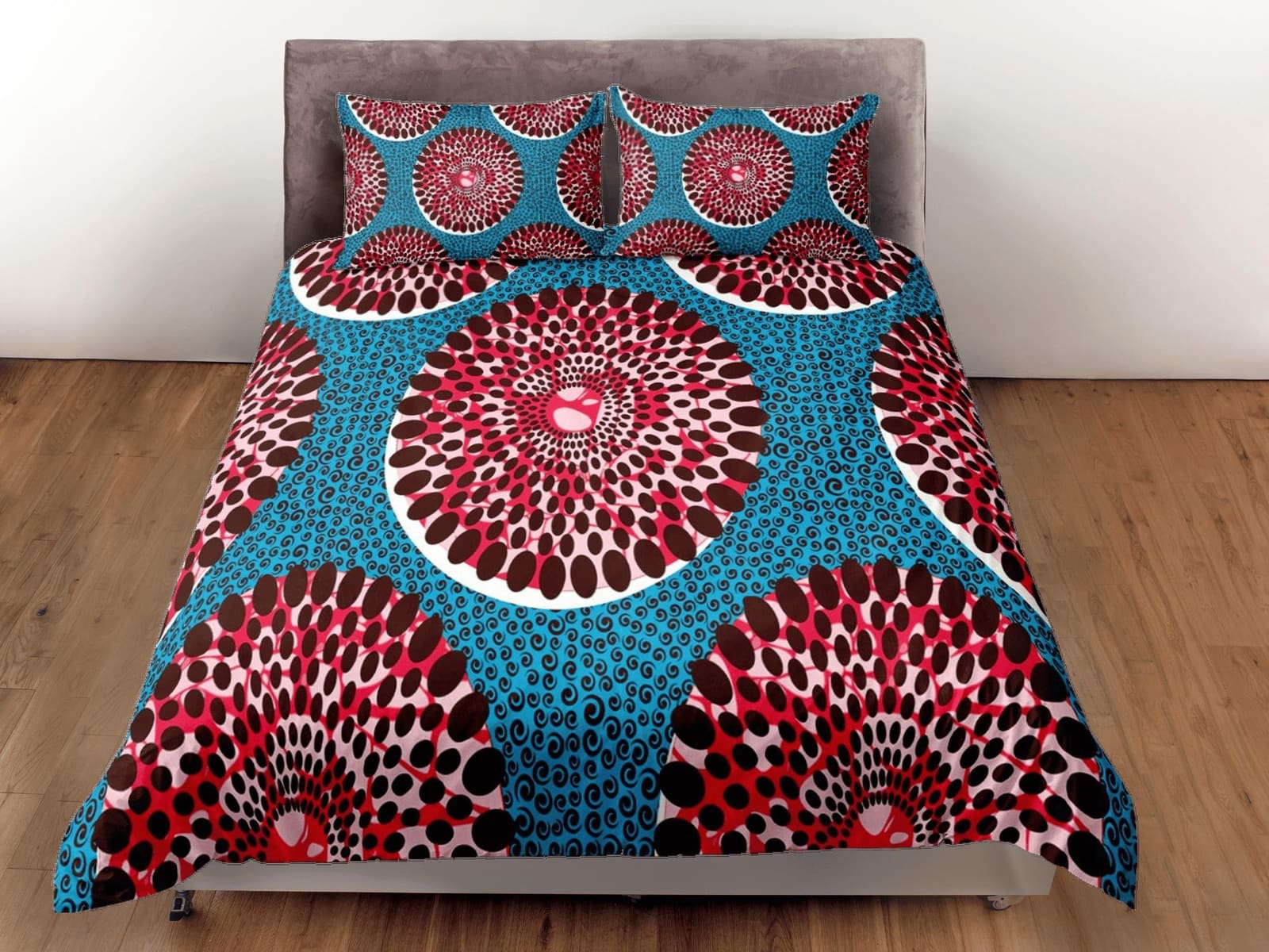 Dandelion african bedding duvet cover polka dot, boho bedding african ethnic tribal design, afrocentric designer bedding,…
