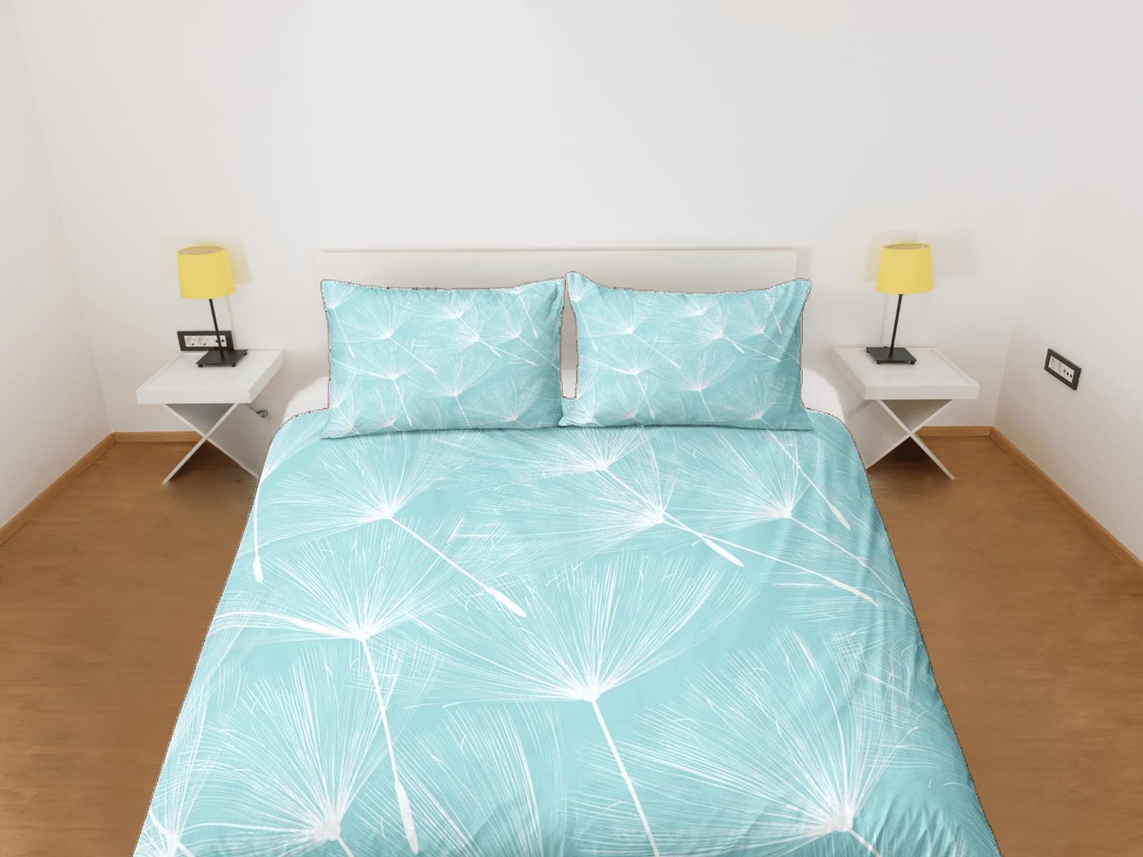 Dandelion floral green duvet cover colorful bedding, teen girl bedroom, baby girl crib bedding boho maximalist bedspread a…