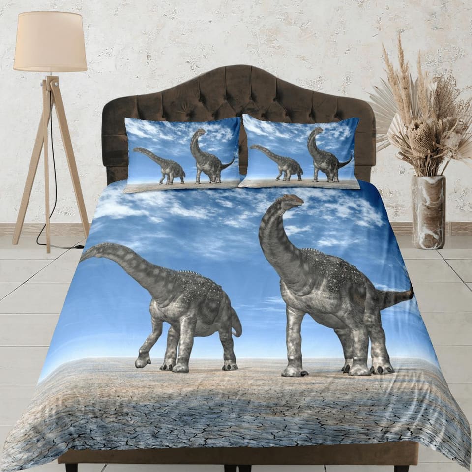Diplodocus dinosaurs bedding, adult duvet cover, dorm bedding, teen boys bedding set full, animal prints duvet cover set,…