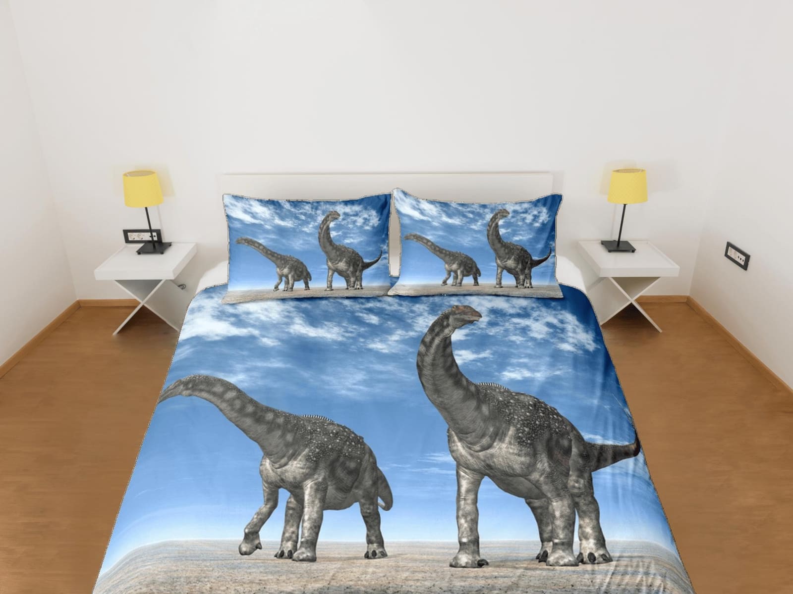 Diplodocus dinosaurs bedding, adult duvet cover, dorm bedding, teen boys bedding set full, animal prints duvet cover set,…