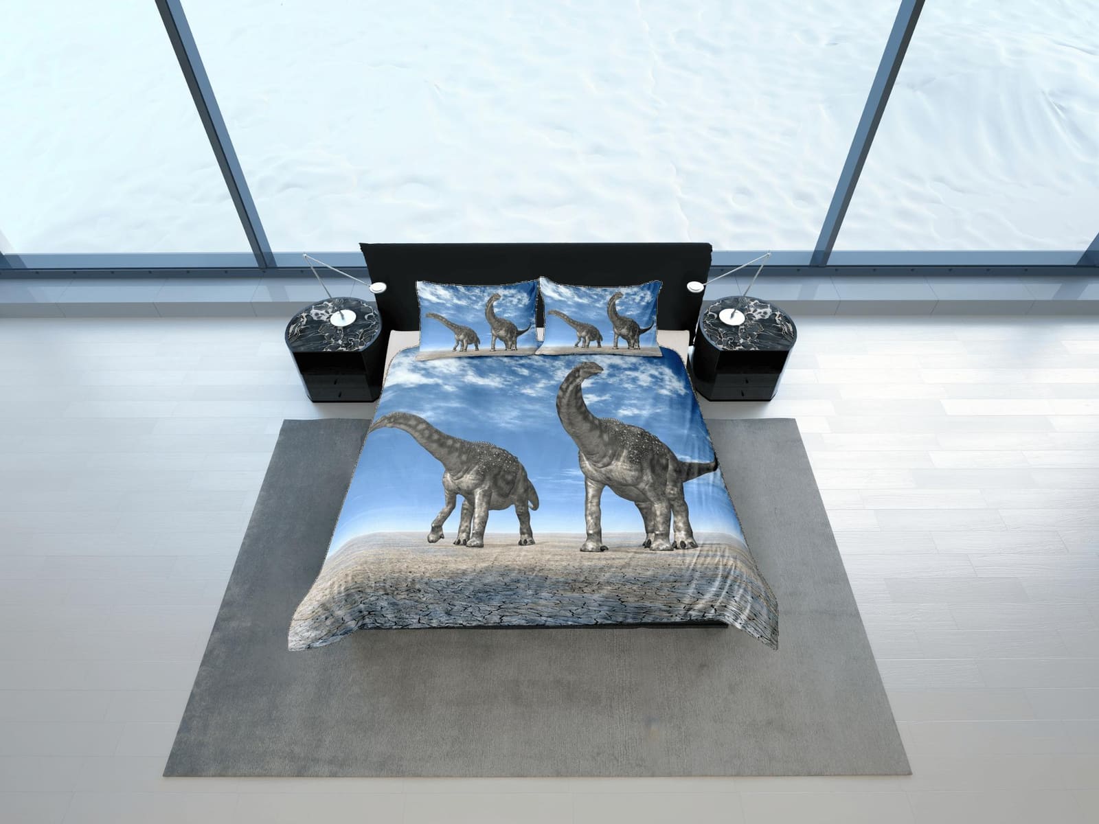 Diplodocus dinosaurs bedding, adult duvet cover, dorm bedding, teen boys bedding set full, animal prints duvet cover set,…