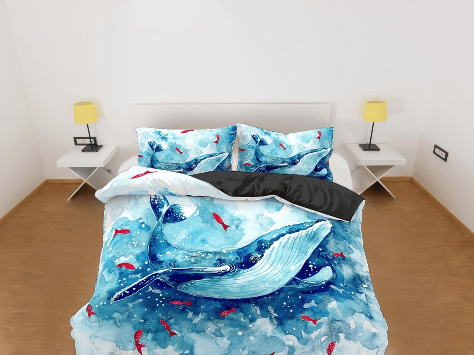 Dolphin painting bedding artistic design duvet cover, ocean blush decor bottle nose dolphin bedding set full king queen tw…