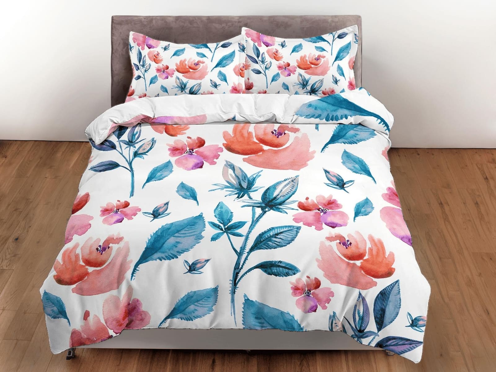 Floral painting style duvet cover colorful bedding, teen girl bedroom, baby girl crib bedding boho maximalist bedspread ae…