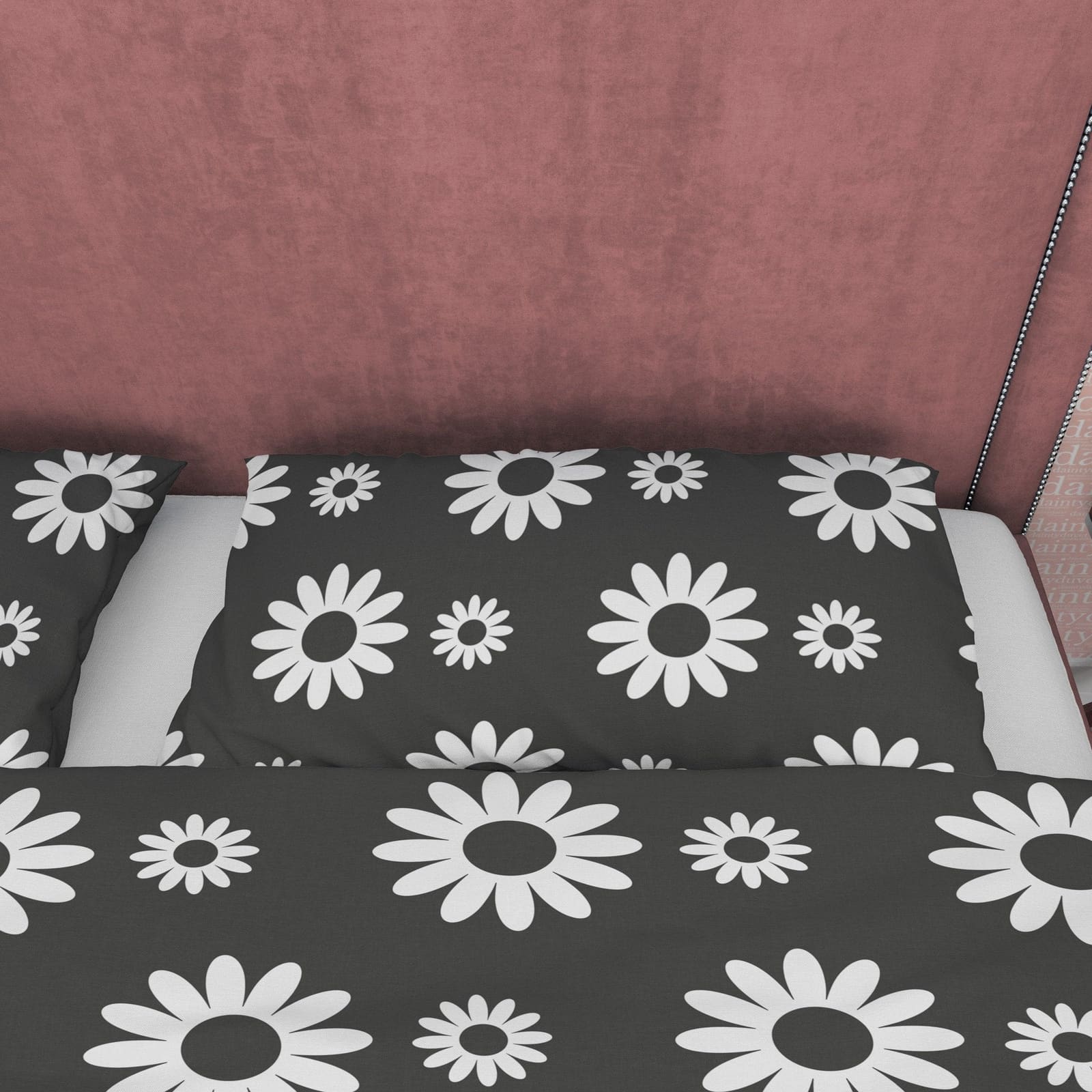 Flower Black and White Duvet Cover Set, Simple Floral Blanket Cover Retro Printed Bedding Set, 90s Nostalgia Quilt Cover,…