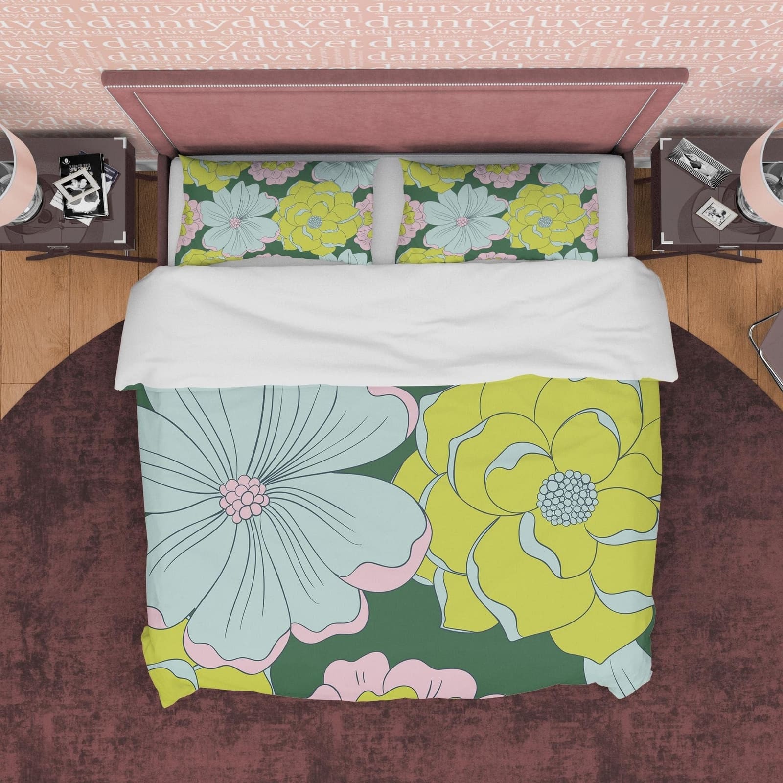 Flower Boho Bedding Colorful Duvet Cover Bohemian Bedroom Set, Floral Quilt Cover, Aesthetic Bedspread, Bright Colors Uniq…