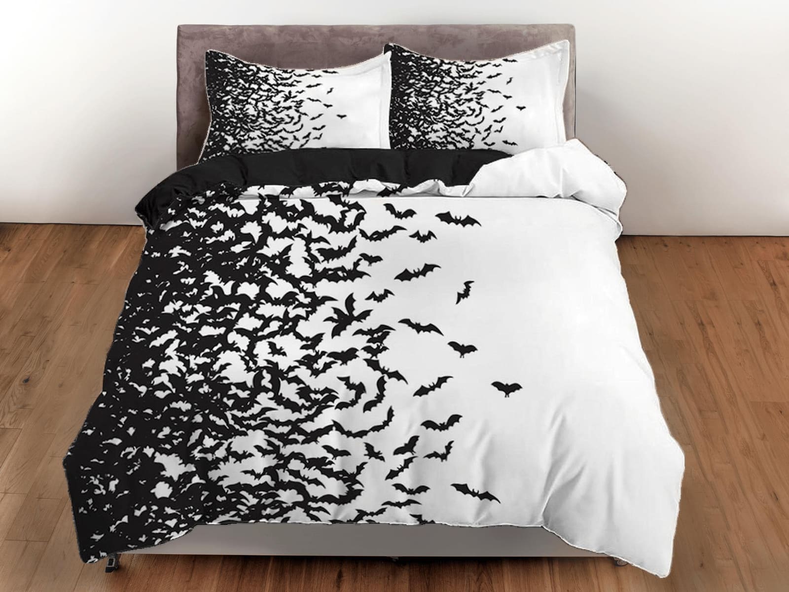 Flying bats halloween full size bedding & pillowcase, duvet cover set dorm bedding, halloween decor, nursery toddler beddi…