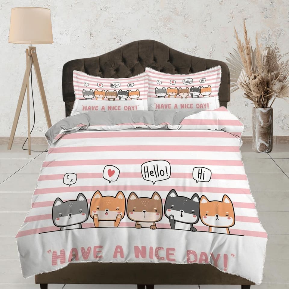 Friendly neighborhood cats bedding, toddler bedding, kids duvet cover set, gift for cat lovers, baby bedding, baby shower…