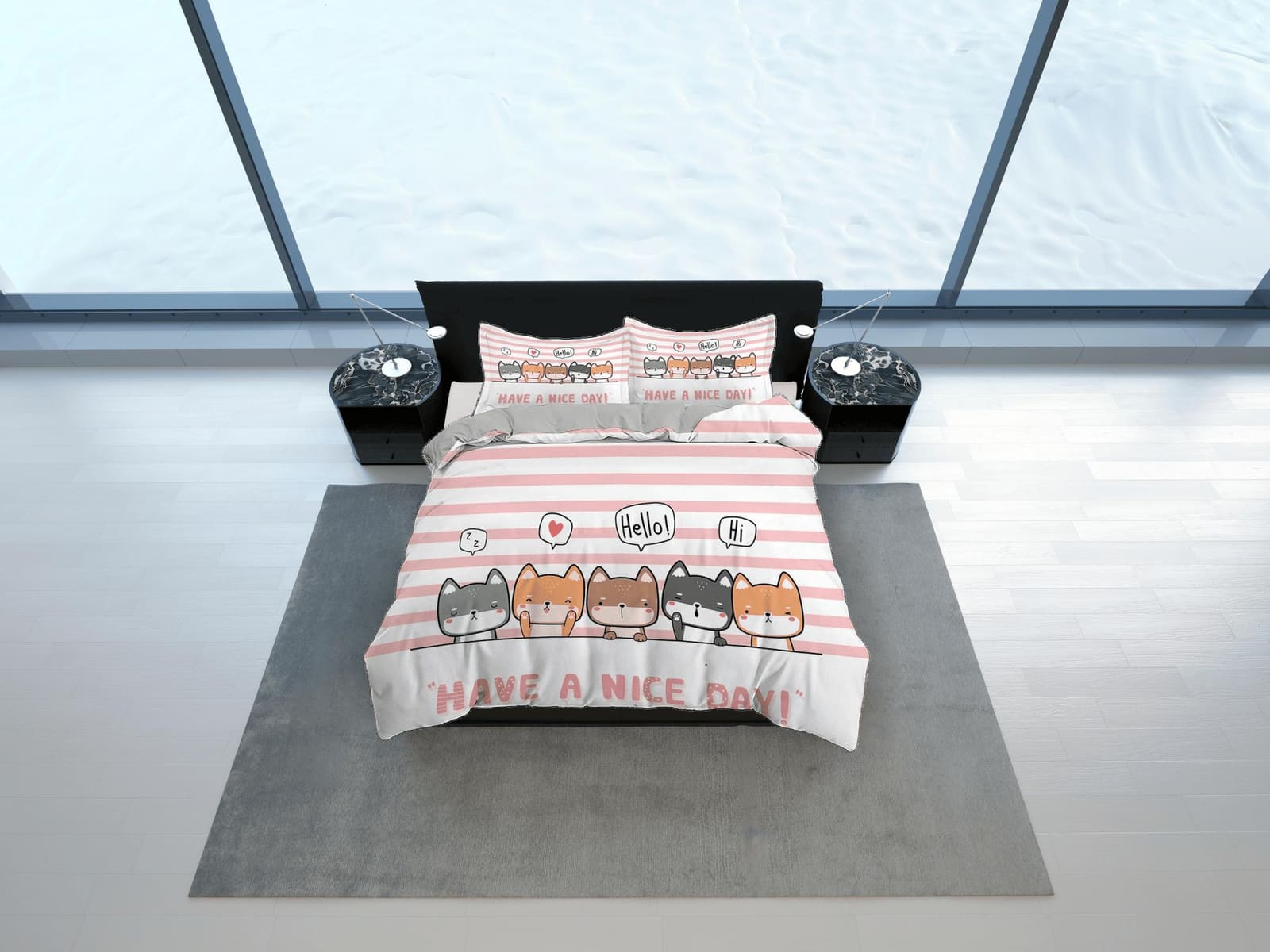 Friendly neighborhood cats bedding, toddler bedding, kids duvet cover set, gift for cat lovers, baby bedding, baby shower…