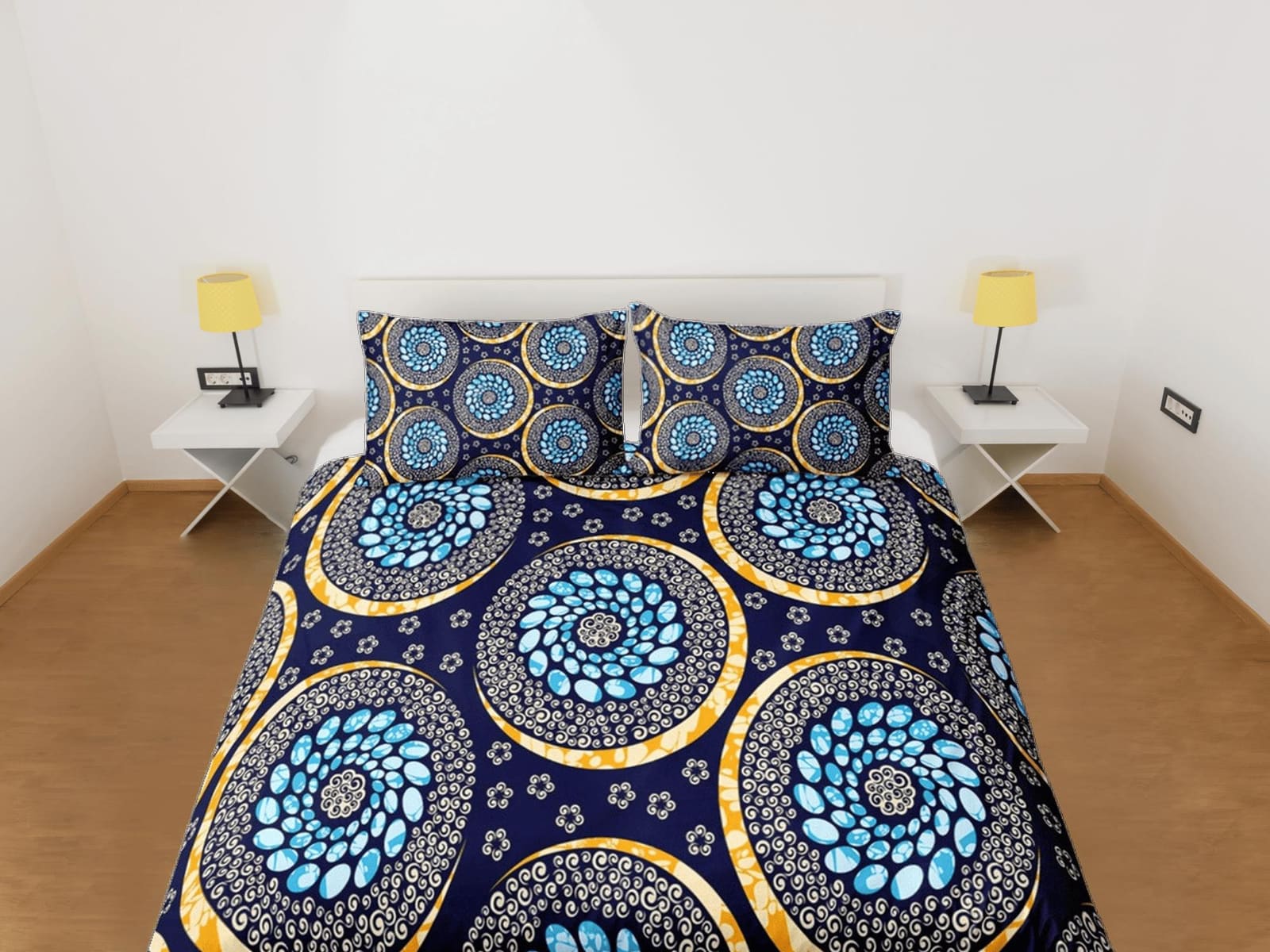 Geometric dandelion african bedding set duvet cover, boho bedding, ethnic tribal designs, afrocentric designer bedding, so…