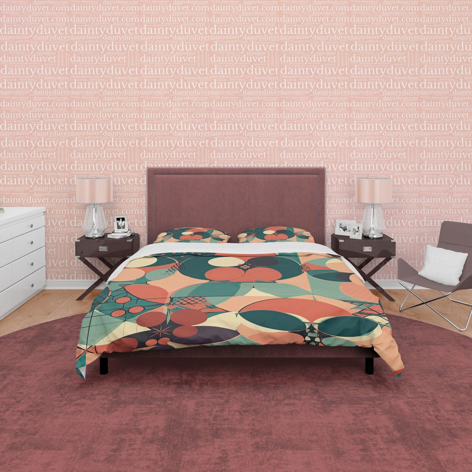 Geometric Retro Bedding Set, Autumn Color Duvet Cover, 70s Nostalgia Quilt Cover, Abstract Bedspread, Unique Bed Cover, Zi…
