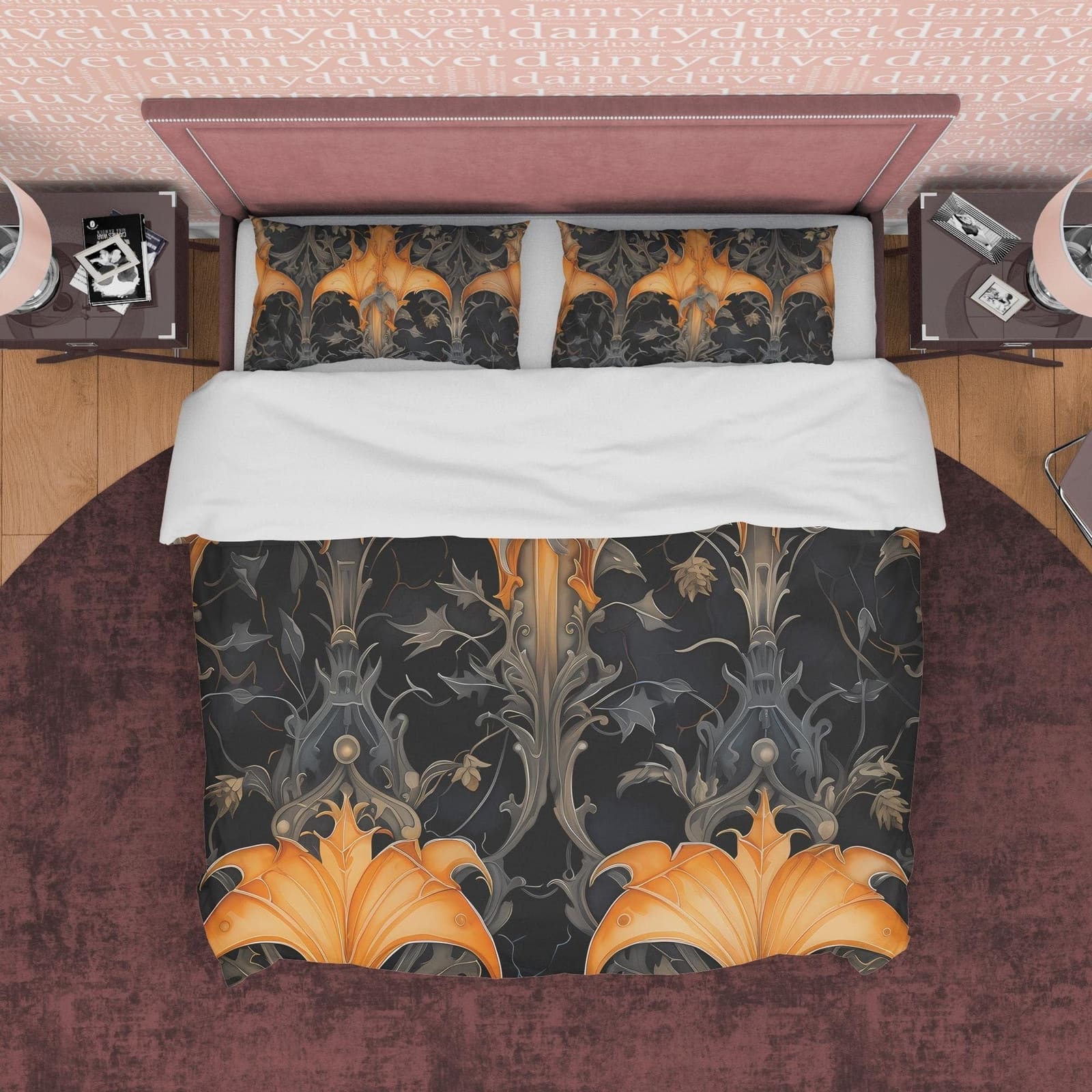 Gothic Victorian Duvet Cover Set, Hippie Goth Quilt Cover Aesthetic Zipper Bedding, Halloween Room Decor, Unique Whimsigot…
