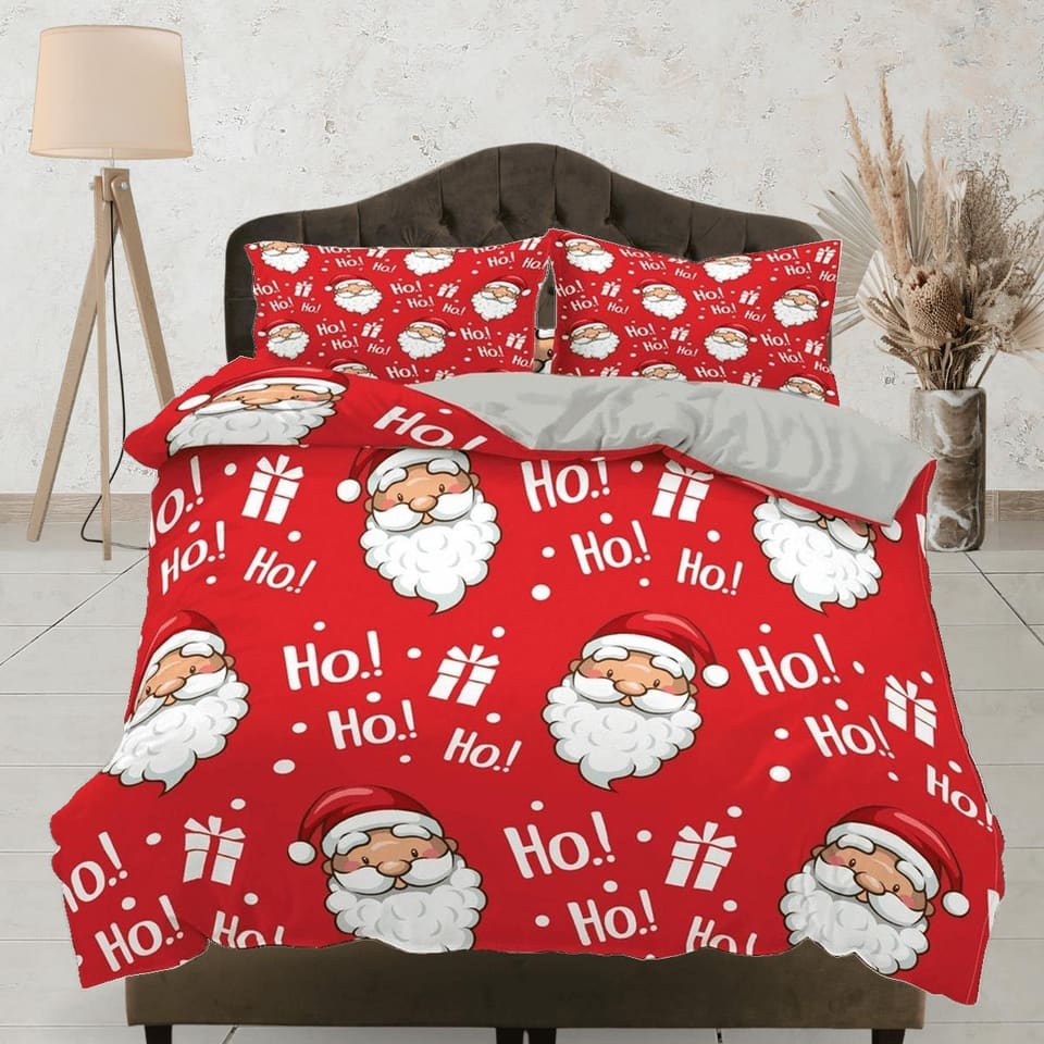Happy Santa Claus Christmas bedding & pillowcase holiday gift duvet cover king queen full twin toddler bedding baby Christ…