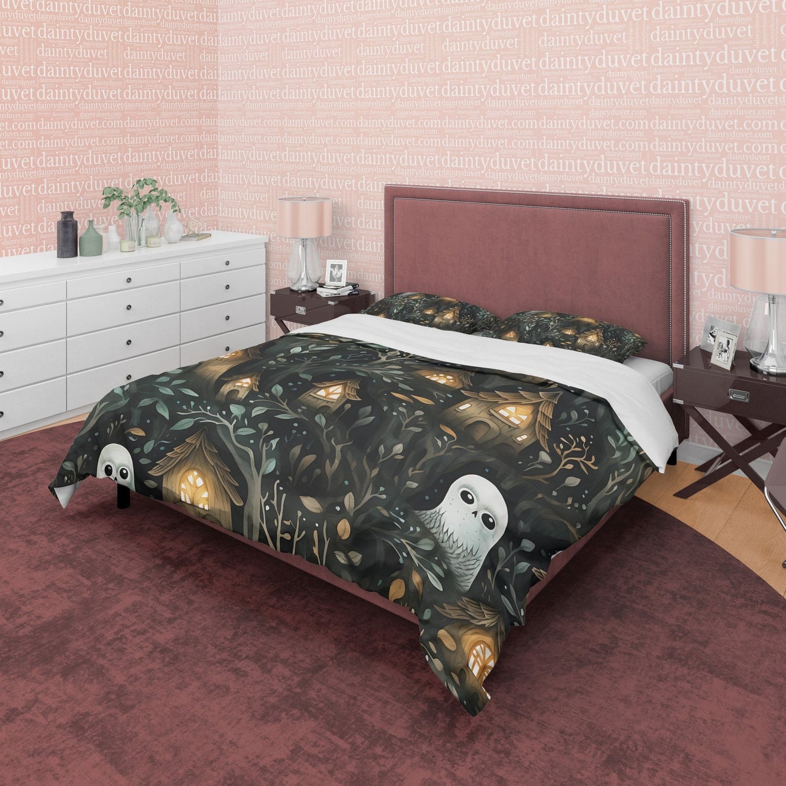 Haunted House Toddler Room Duvet Cover Set, Midnight Ghost Quilt Cover Aesthetic Zipper Bedding, Halloween Room Decor, Sca…