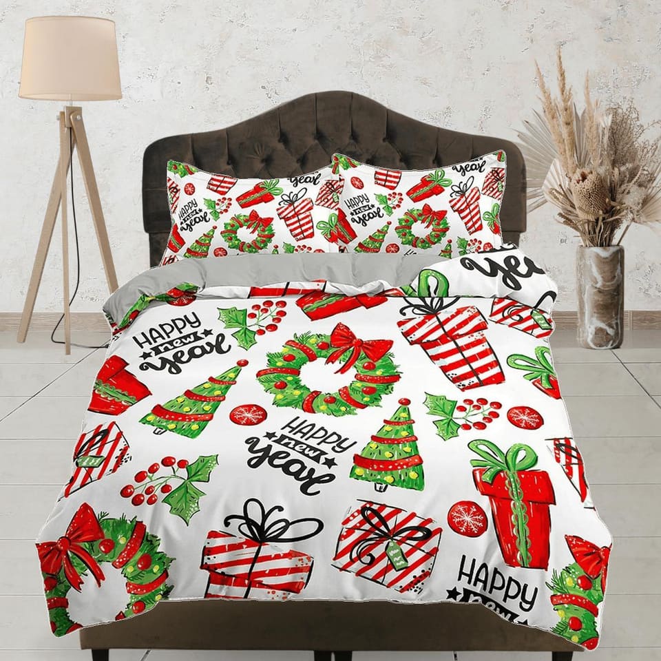 Holiday gifts and decors duvet cover set, christmas full size bedding & pillowcase, college bedding, crib toddler bedding,…