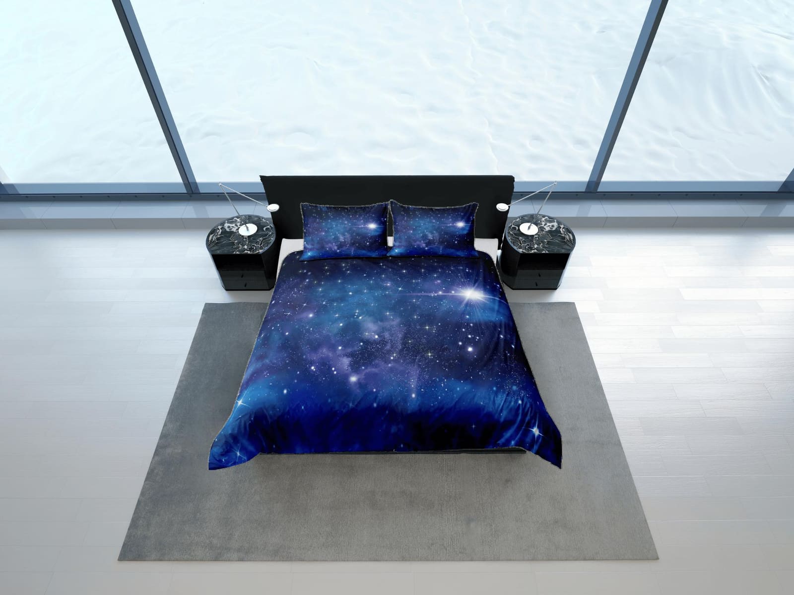 Interstellar galaxy bedding, 3D outer space bedding set full, stars duvet cover king, queen, dorm bedding, toddler bedding…