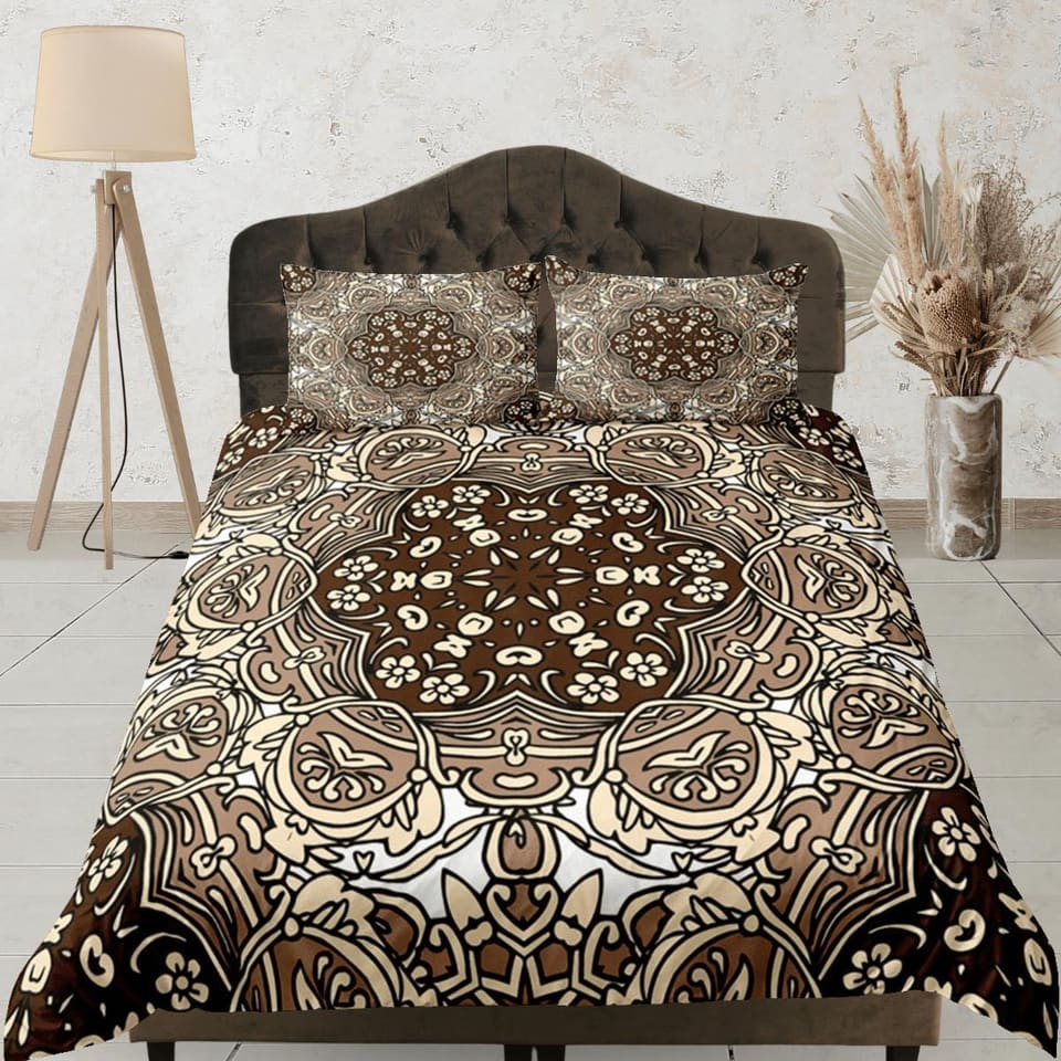 Mandala Bohemian Duvet Cover Set Colorful Bedspread, Dorm Bedding with Pillowcase