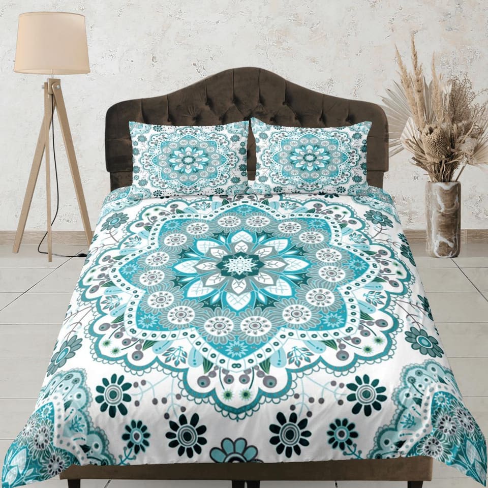 Mandala Bohemian Duvet Cover Set Colorful Bedspread, Dorm Bedding with Pillowcase