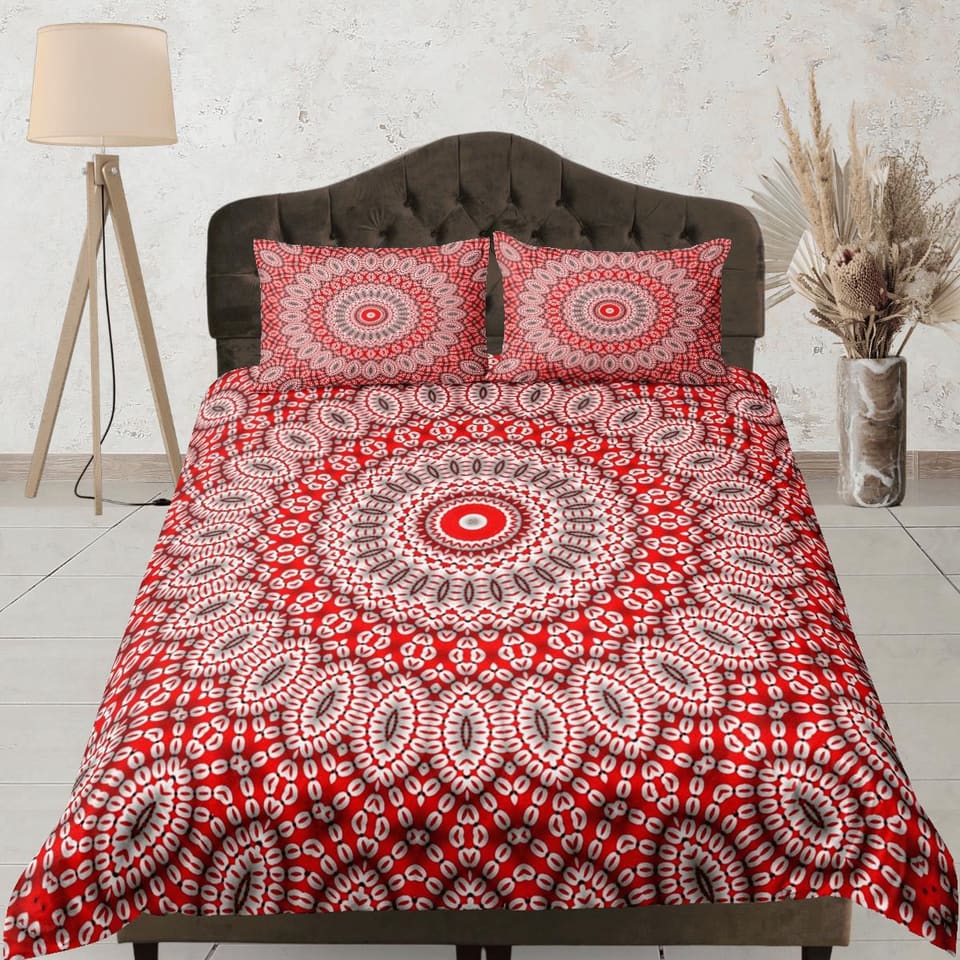 Mandala Bohemian Duvet Cover Set Colorful Bedspread, Dorm Bedding with Pillowcase