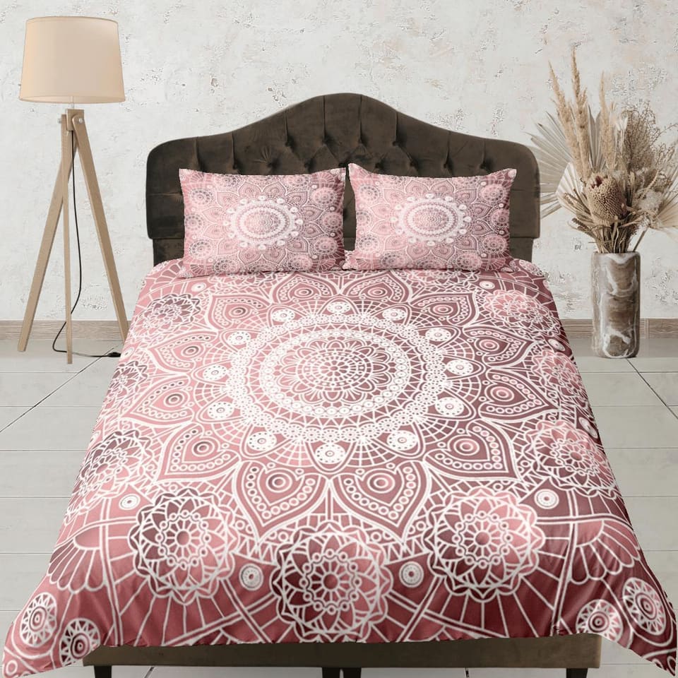Mandala Bohemian Duvet Cover Set Colorful Bedspread, Dorm Bedding with Pillowcase