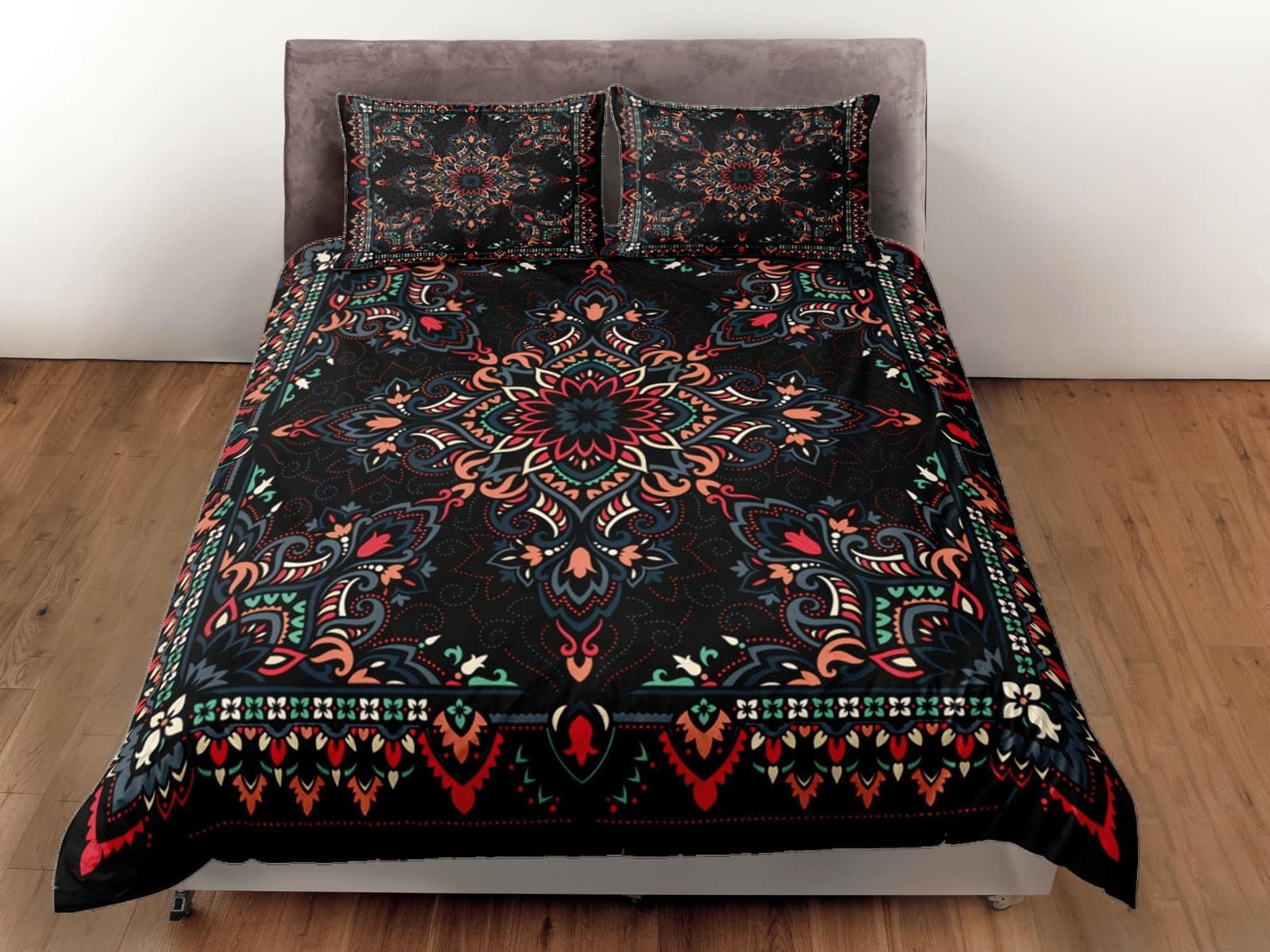 Mandala Bohemian Duvet Cover Set Colorful Bedspread, Dorm Bedding with Pillowcase