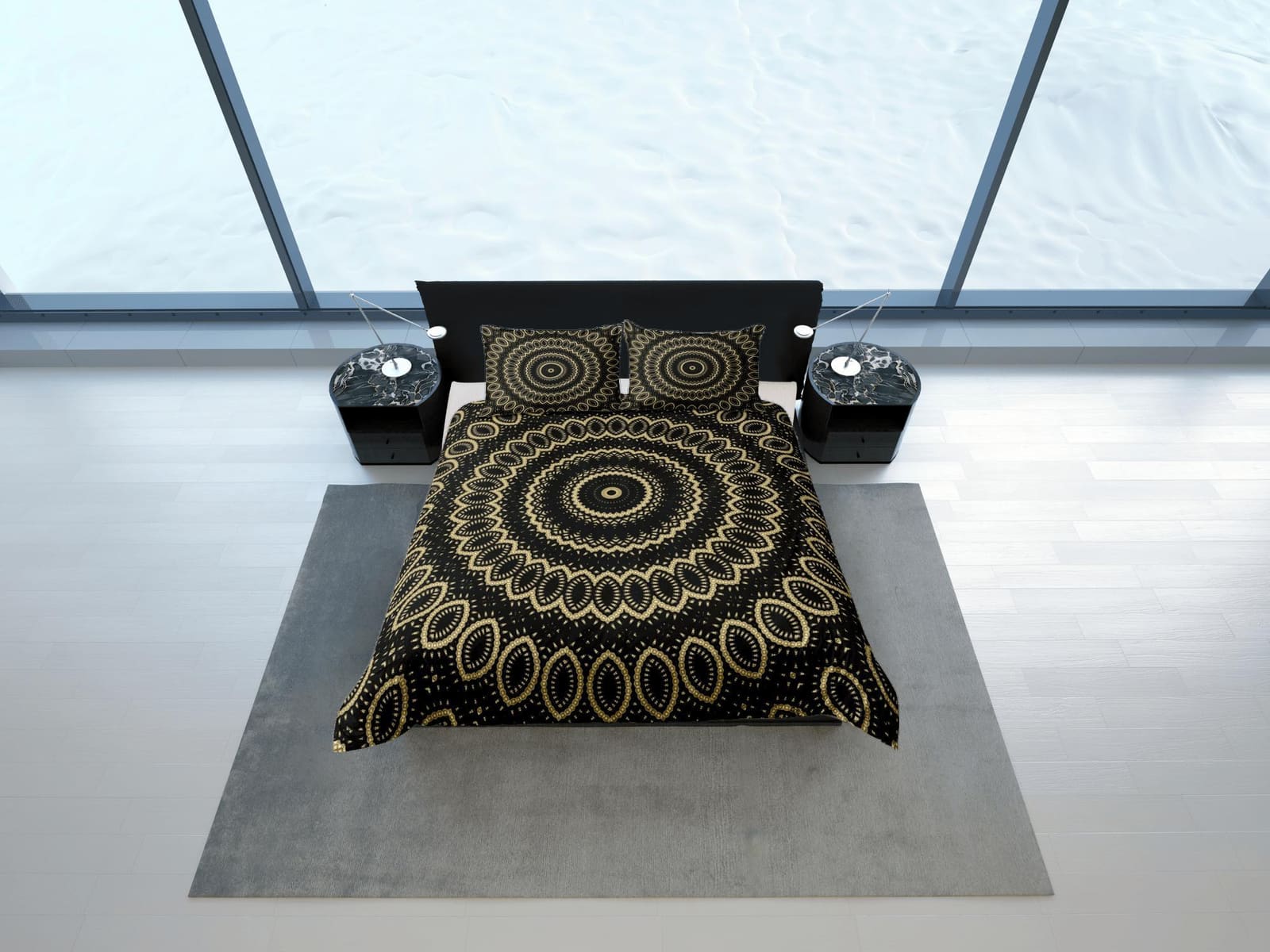 Mandala Bohemian Duvet Cover Set Colorful Bedspread, Dorm Bedding with Pillowcase