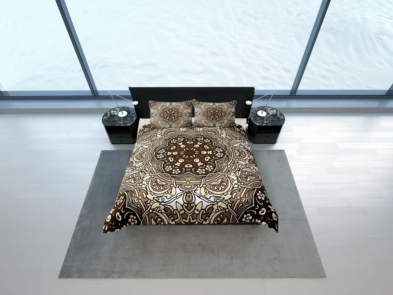 Mandala Bohemian Duvet Cover Set Colorful Bedspread, Dorm Bedding with Pillowcase