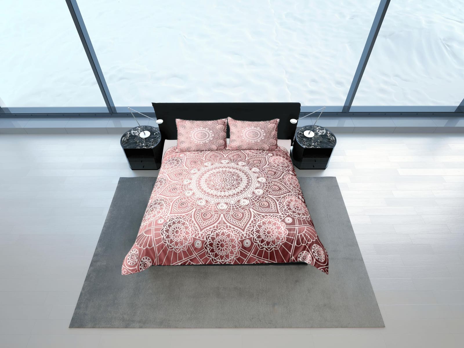 Mandala Bohemian Duvet Cover Set Colorful Bedspread, Dorm Bedding with Pillowcase