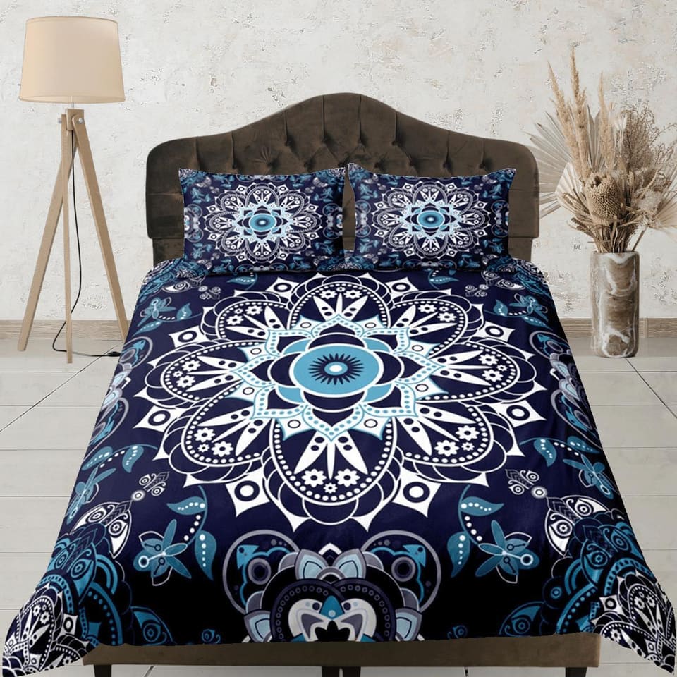 Mandala Duvet Cover Set Boho Bedding, Hippie Dorm Bedding & Pillowcase, Single Bed